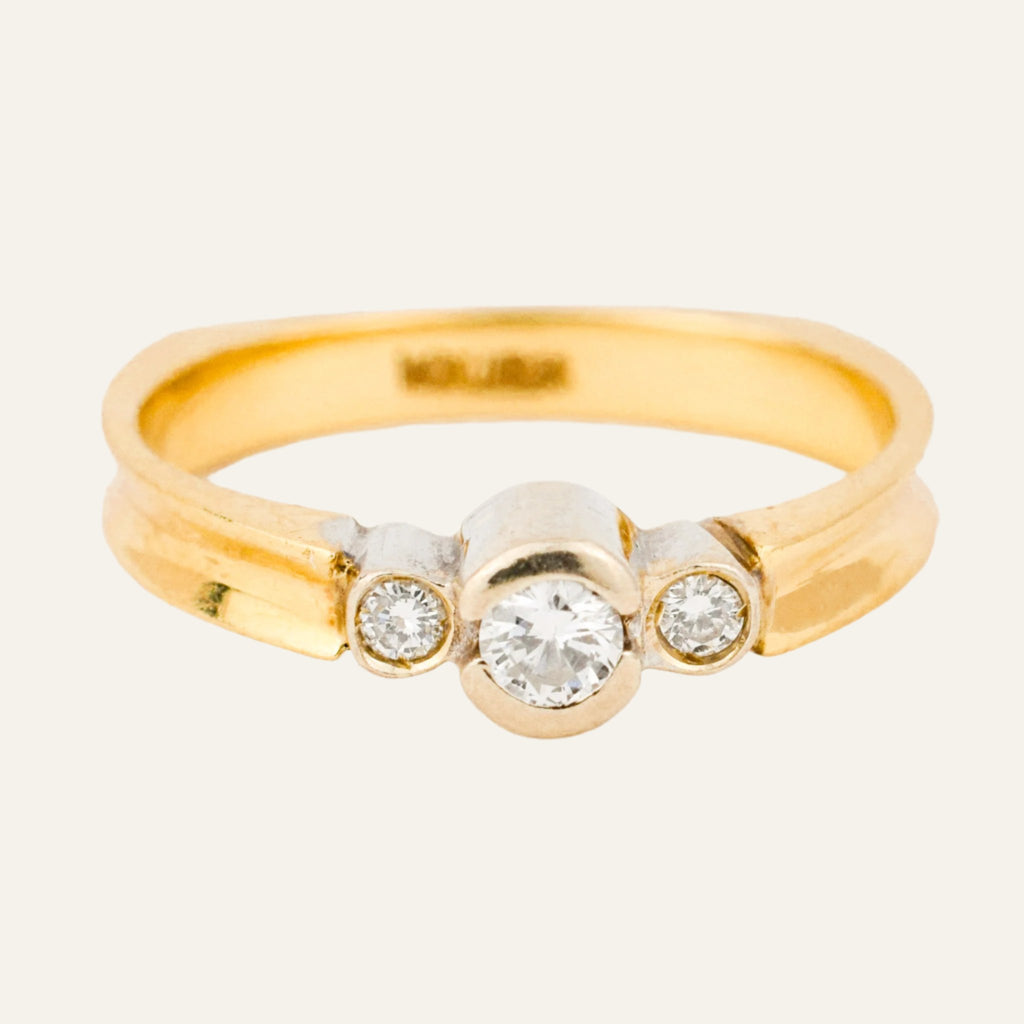 Bezel Set Diamond Trilogy Ring Folklor
