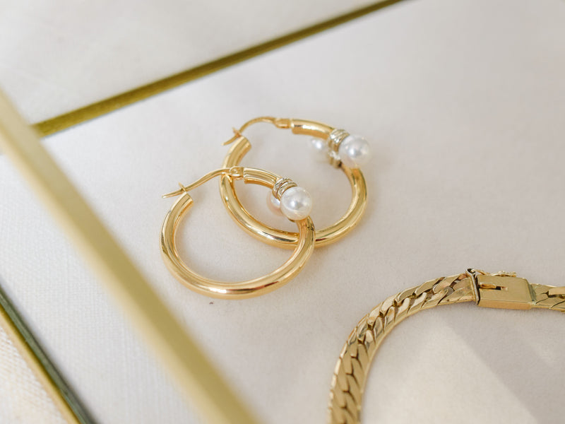Vintage gold earrings for sale, folklor 