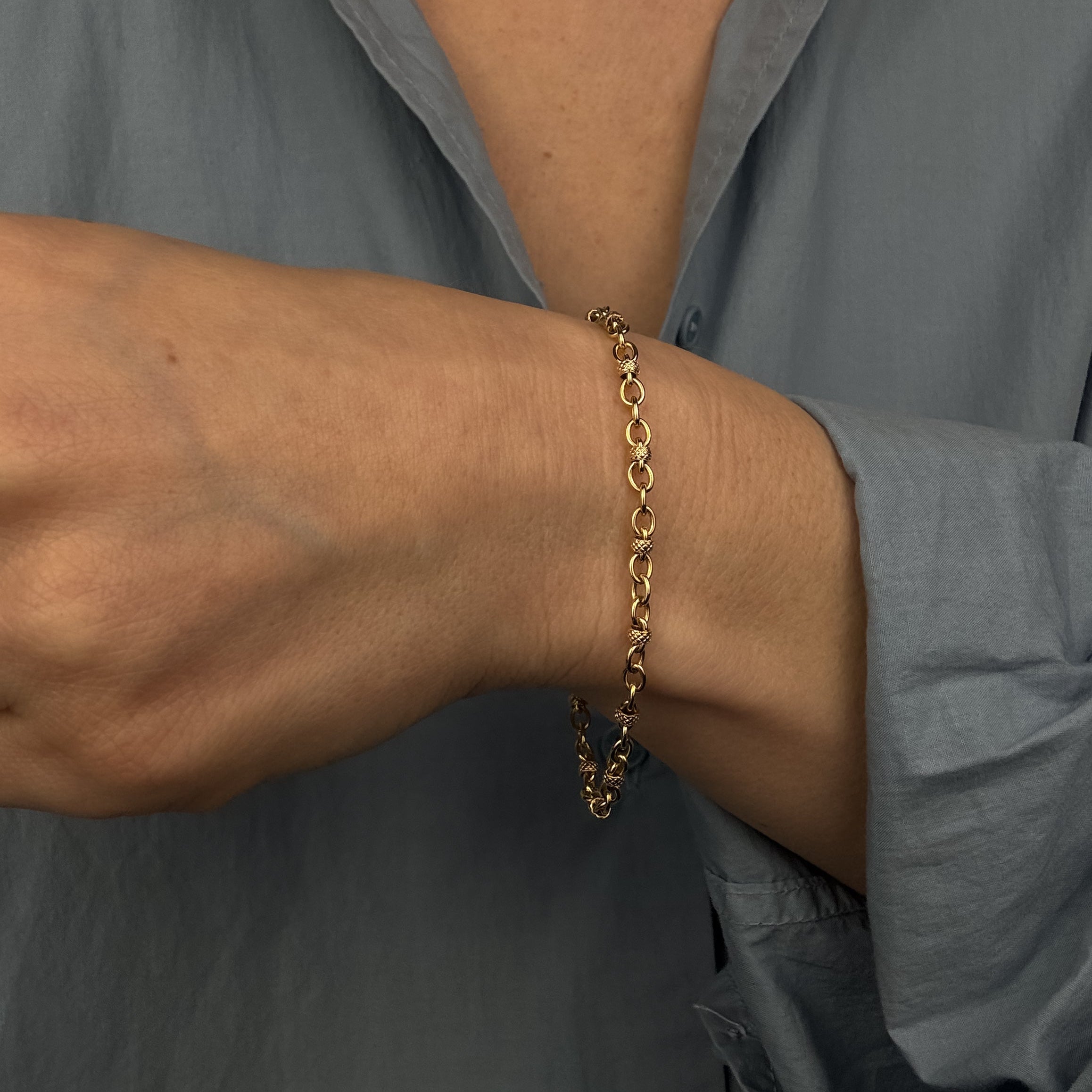 7" Rolo & Bead Bracelet