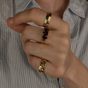 Garnet Trilogy Ring