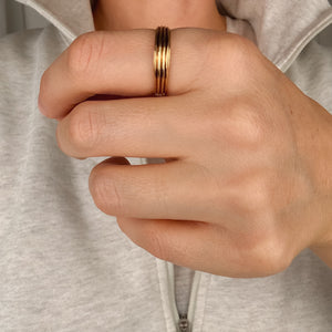 Stacked Style Gold Band