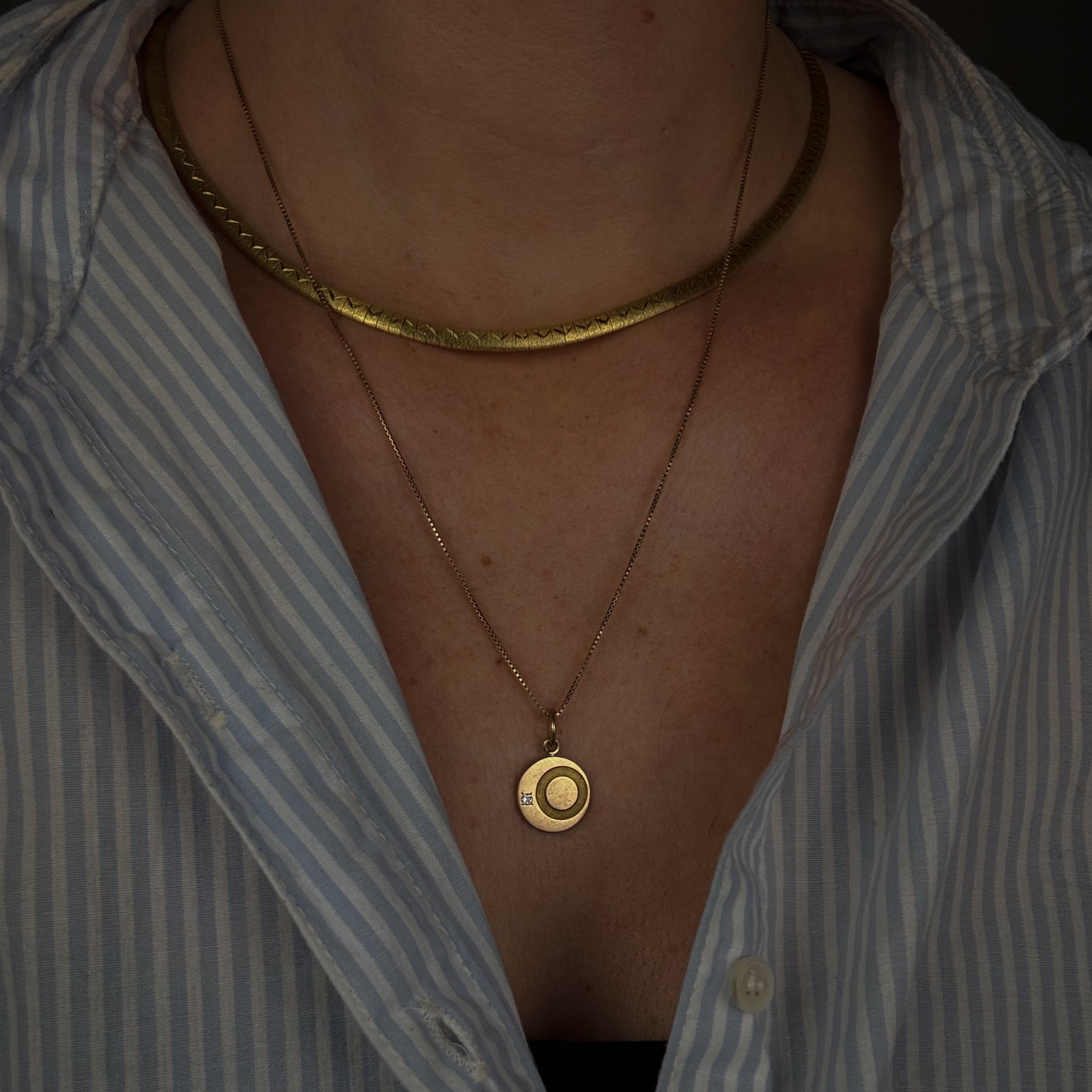 Diamond Moon Pendant