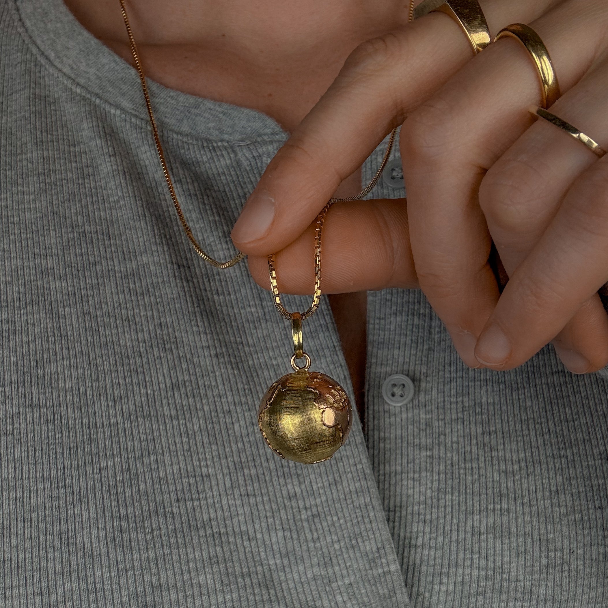 Two-Tone Gold Globe Pendant