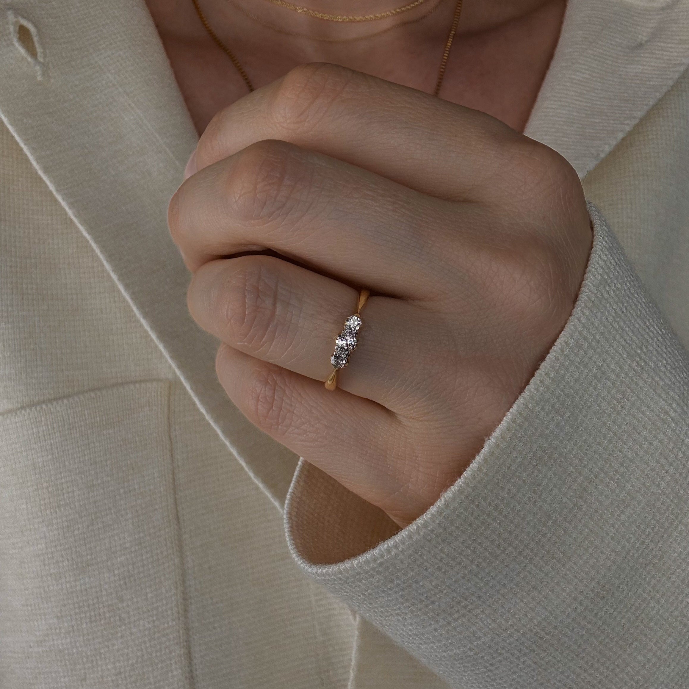 Sparkling Old Mine Trilogy Ring