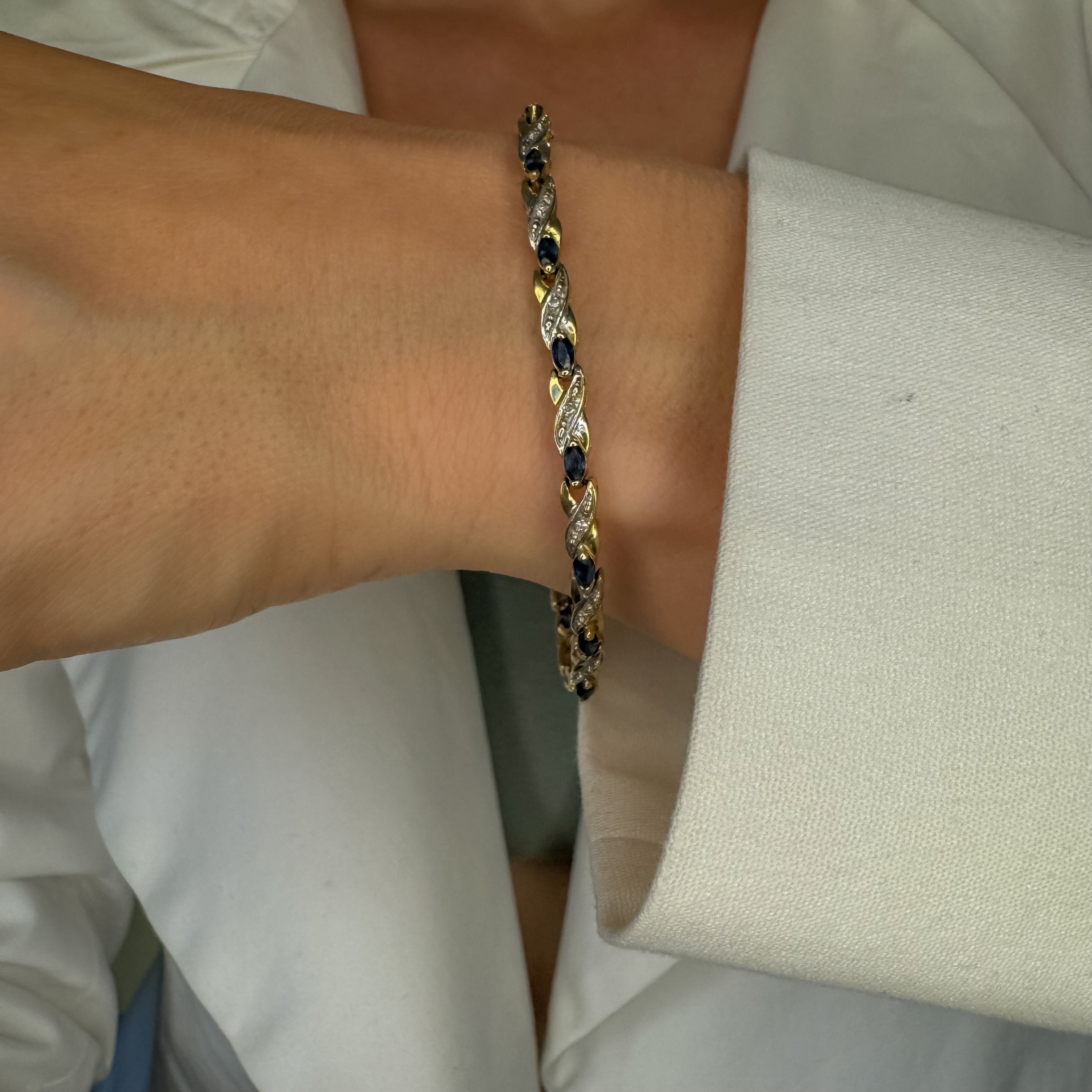 Romantic vintage Sapphire and Diamond Bracelet