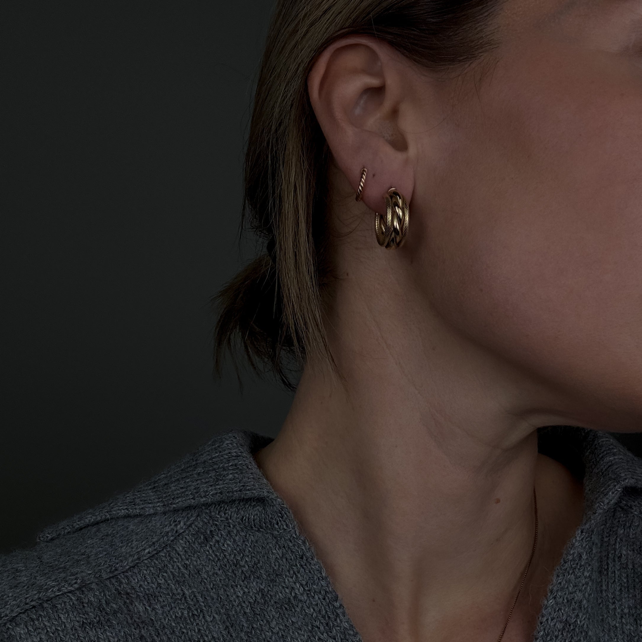 20mm Wide Twisted Hoops