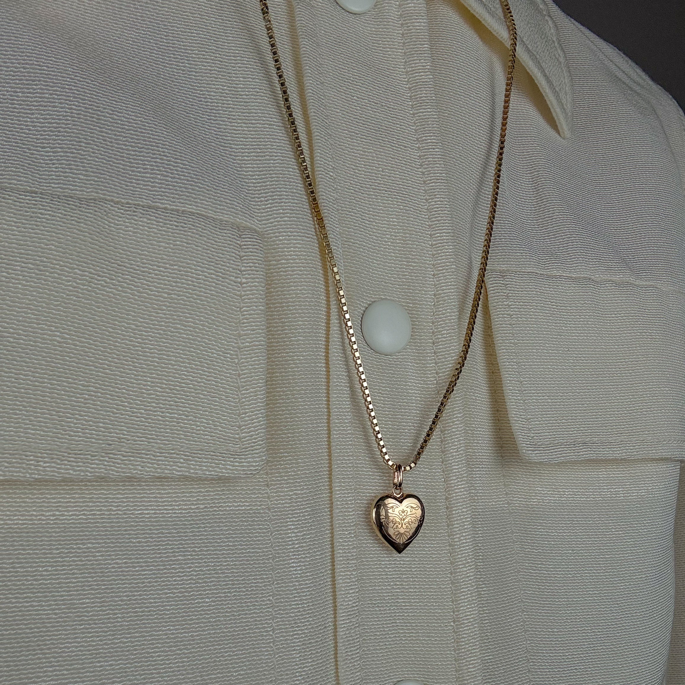Heart Charm with Ornate Detail
