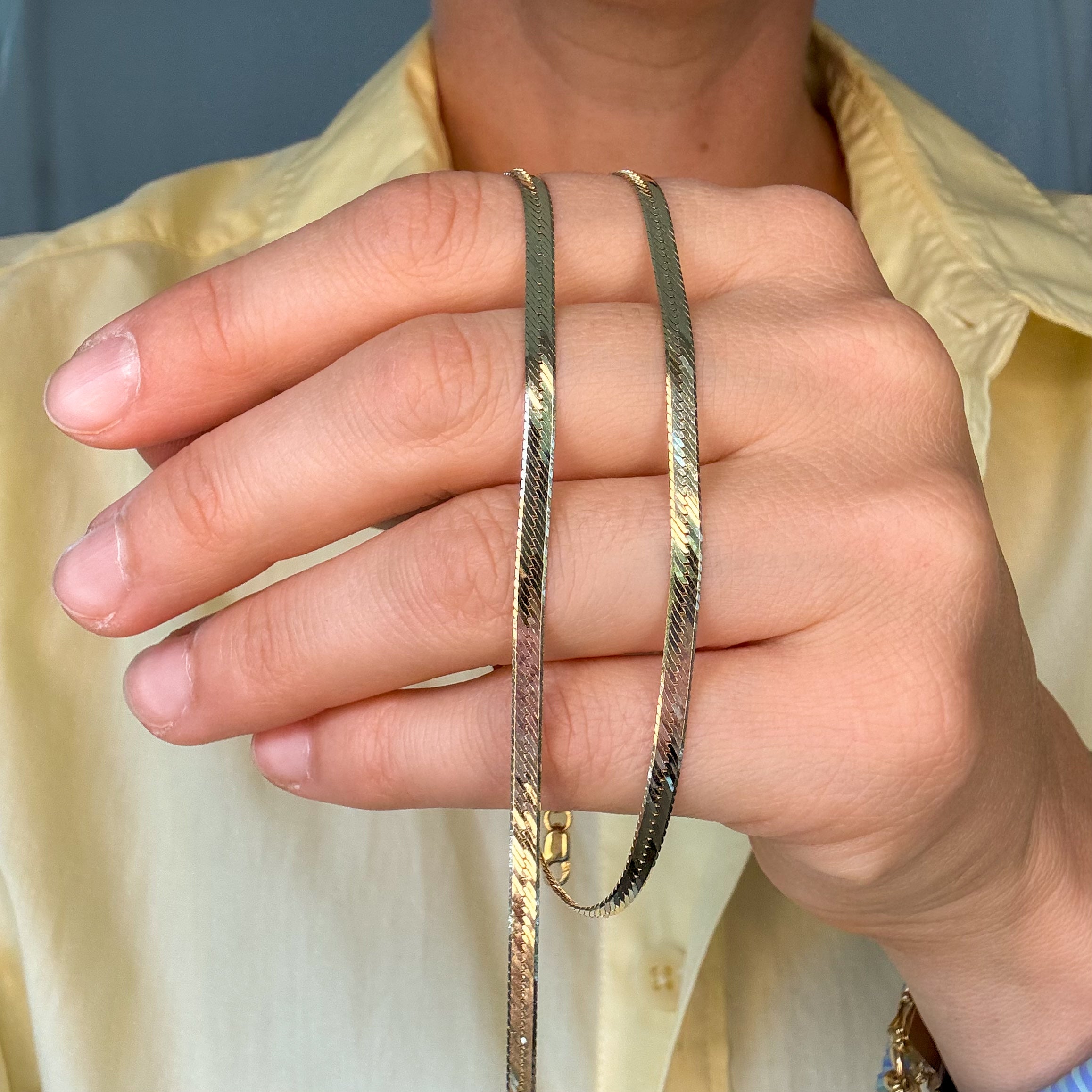 20" Herringbone Chain Necklace