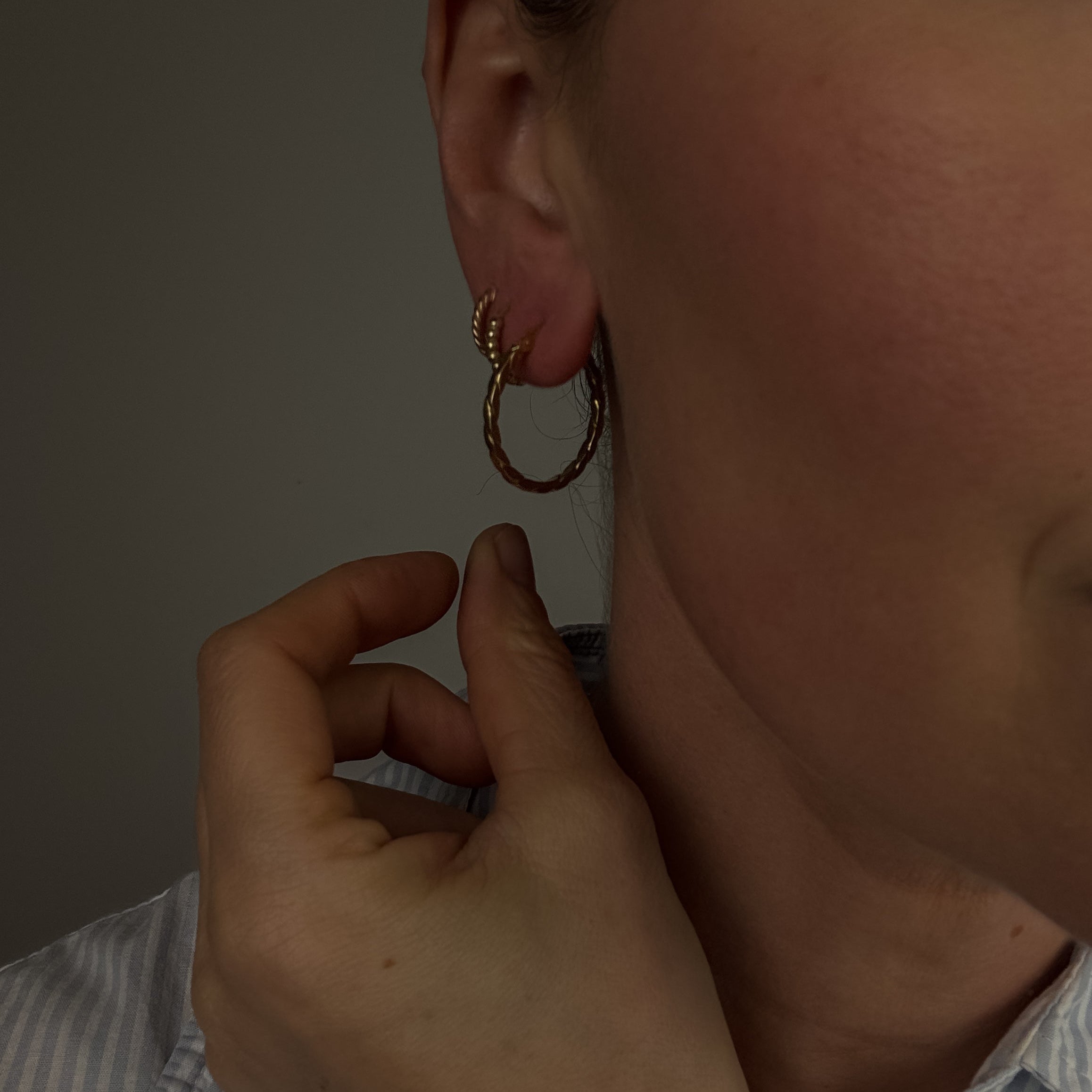 25.2mm Rope Hoop Earrings