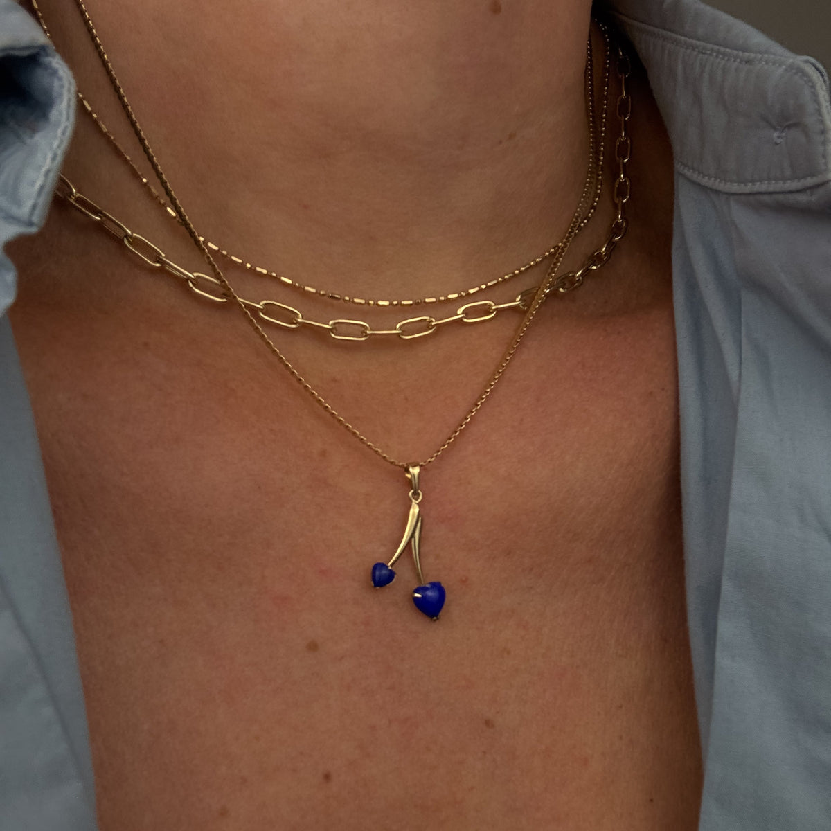 Lapis Hearts Pendant