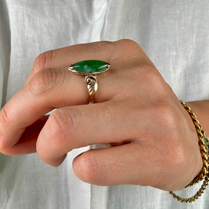 vintage gold Marquise Jade Ring