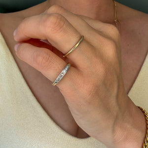 6 Diamond Two-Toned Gold Band