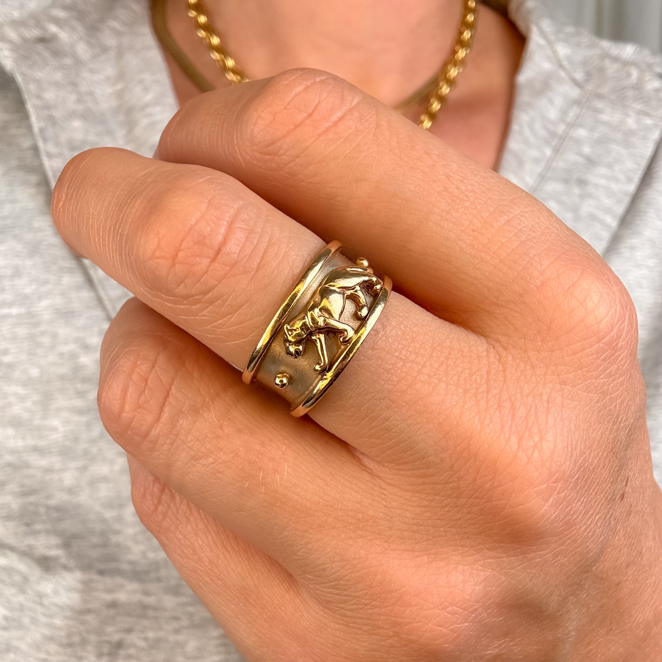 Gold Panther Ring