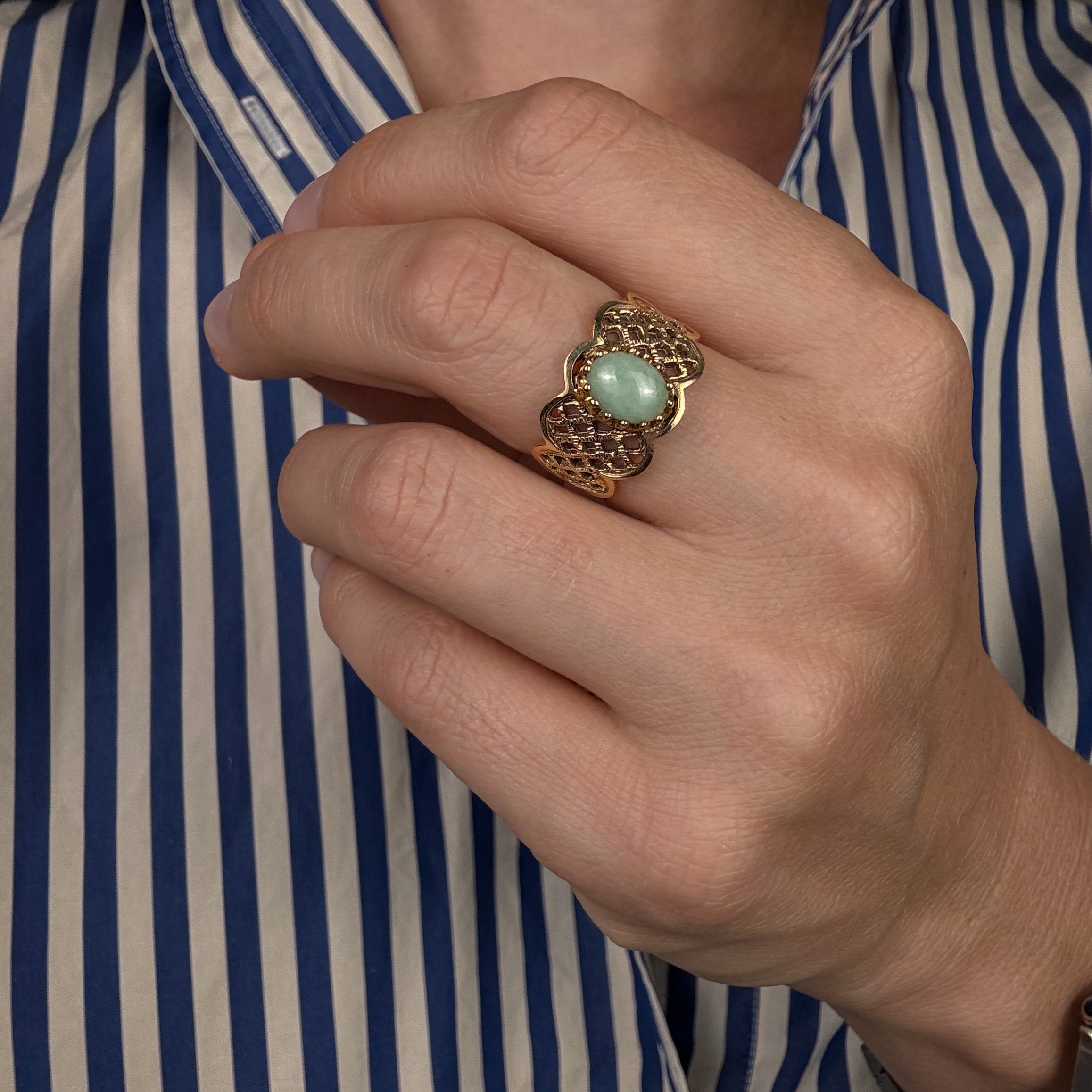 Lattice Jadeite Ring