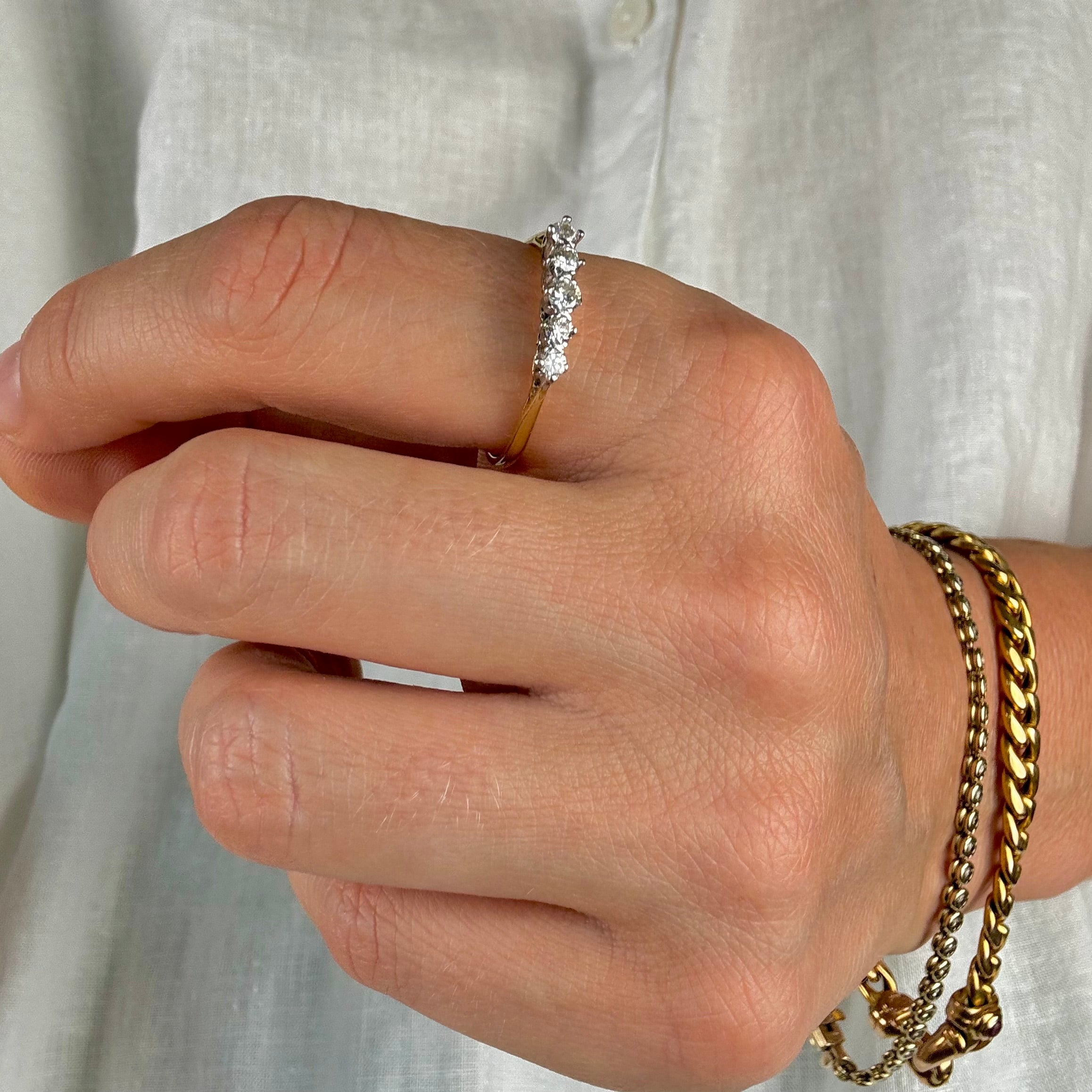 5 Diamond Antique Ring