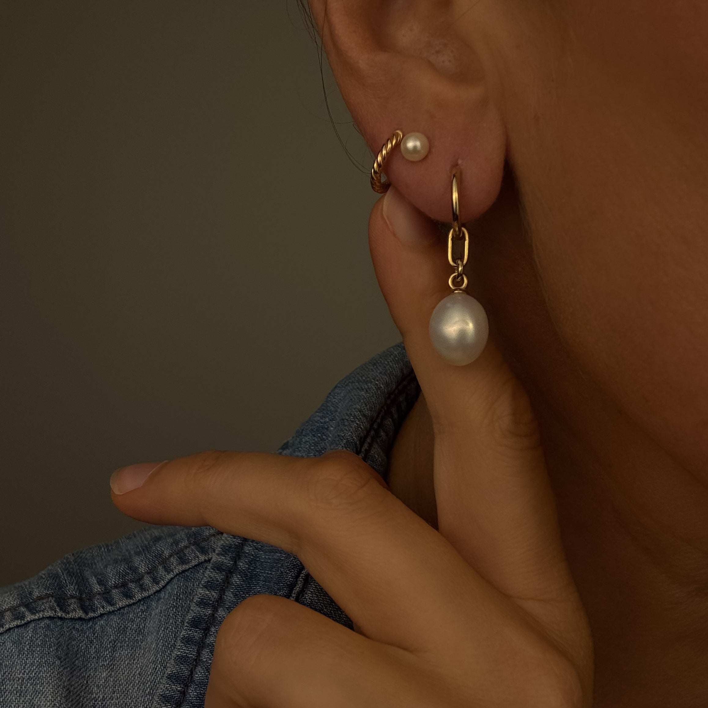Pearl Hoop Earrings