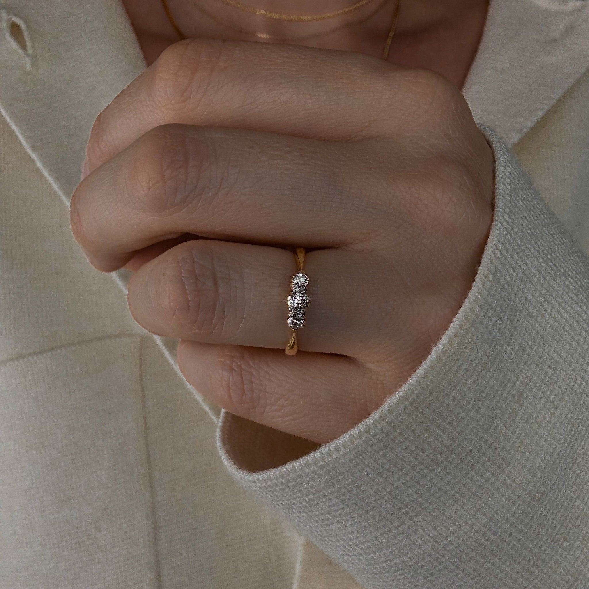 Sparkling Old Mine Trilogy Ring