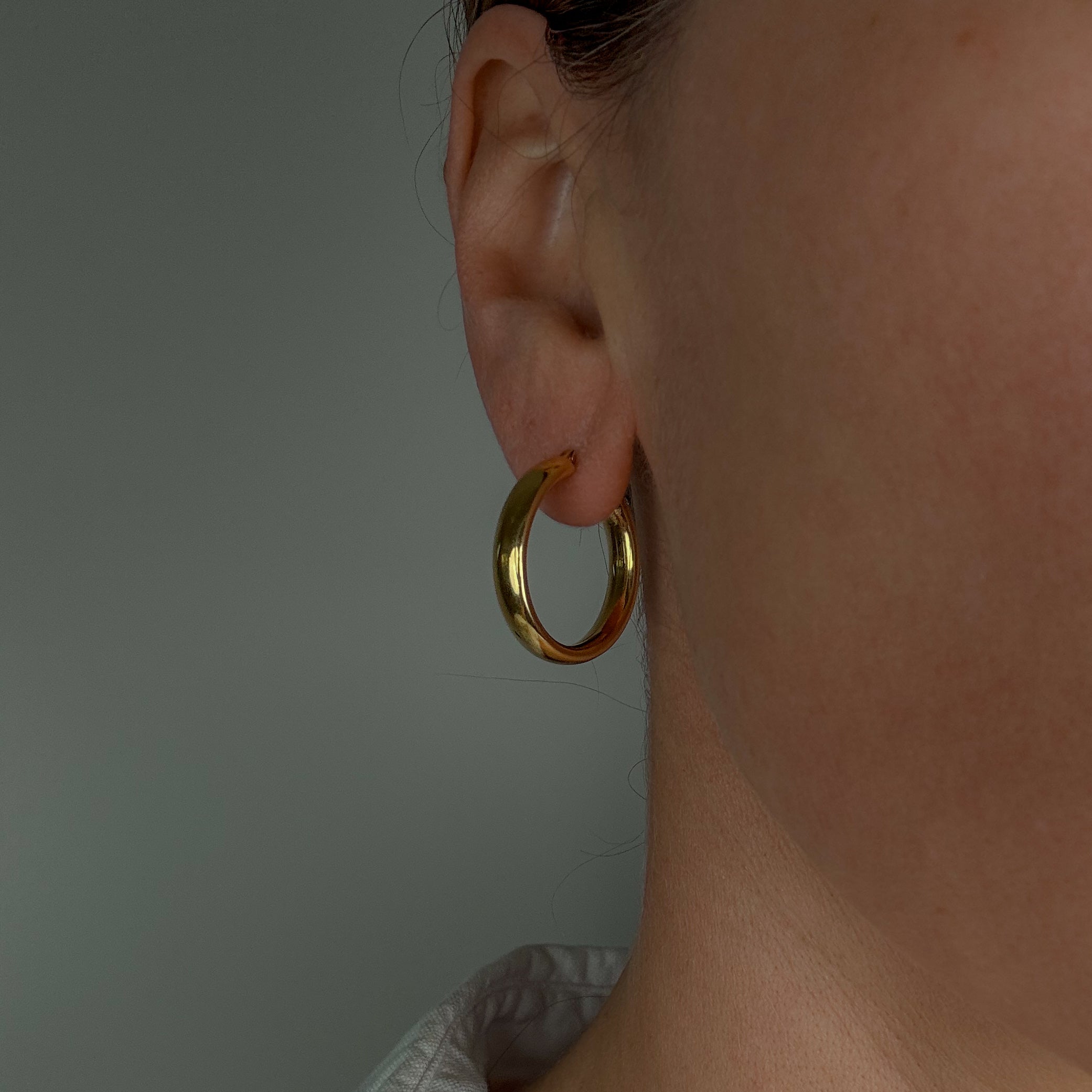 26 mm Buttery Gold Hoop Earrings
