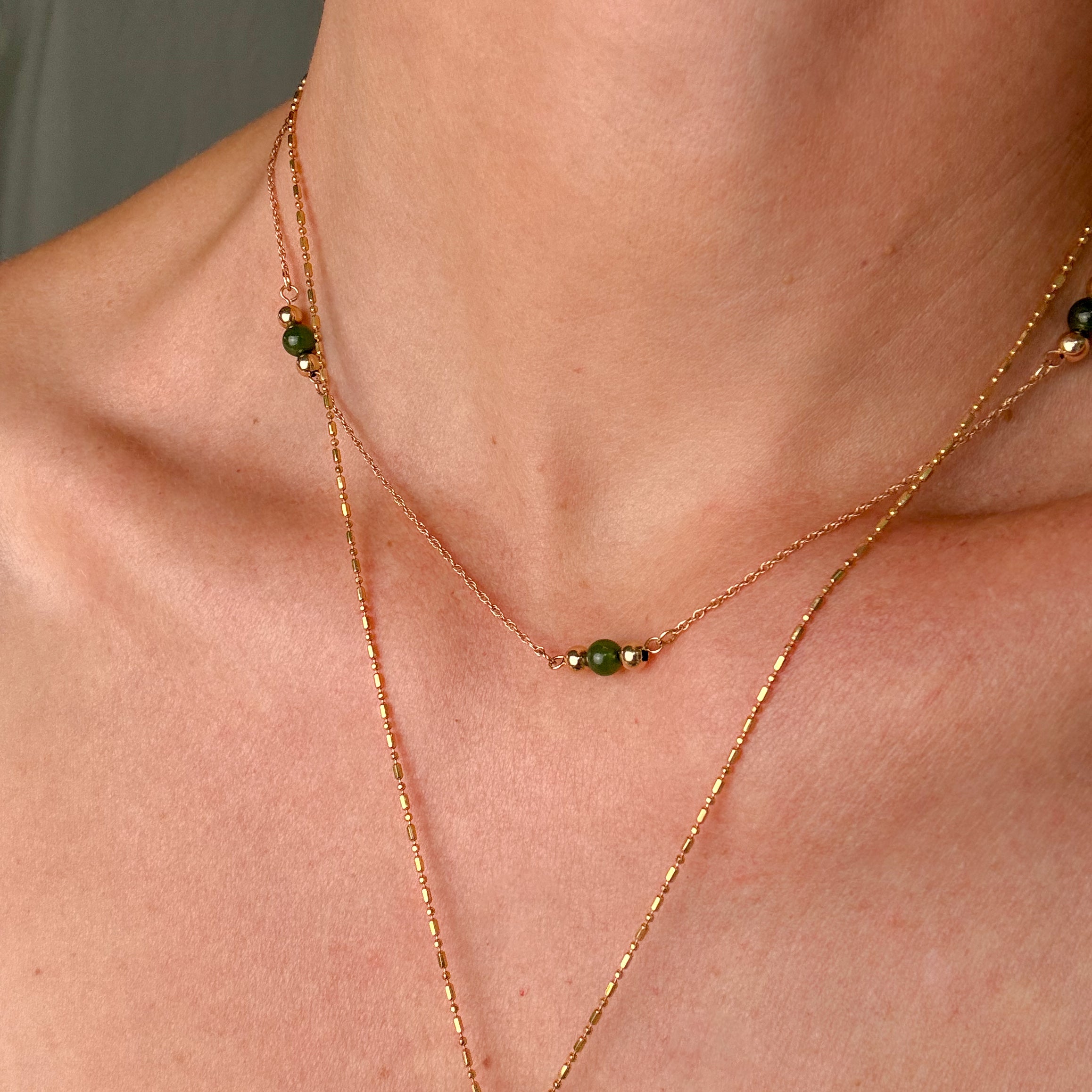 16.75" Jade Chain Necklace