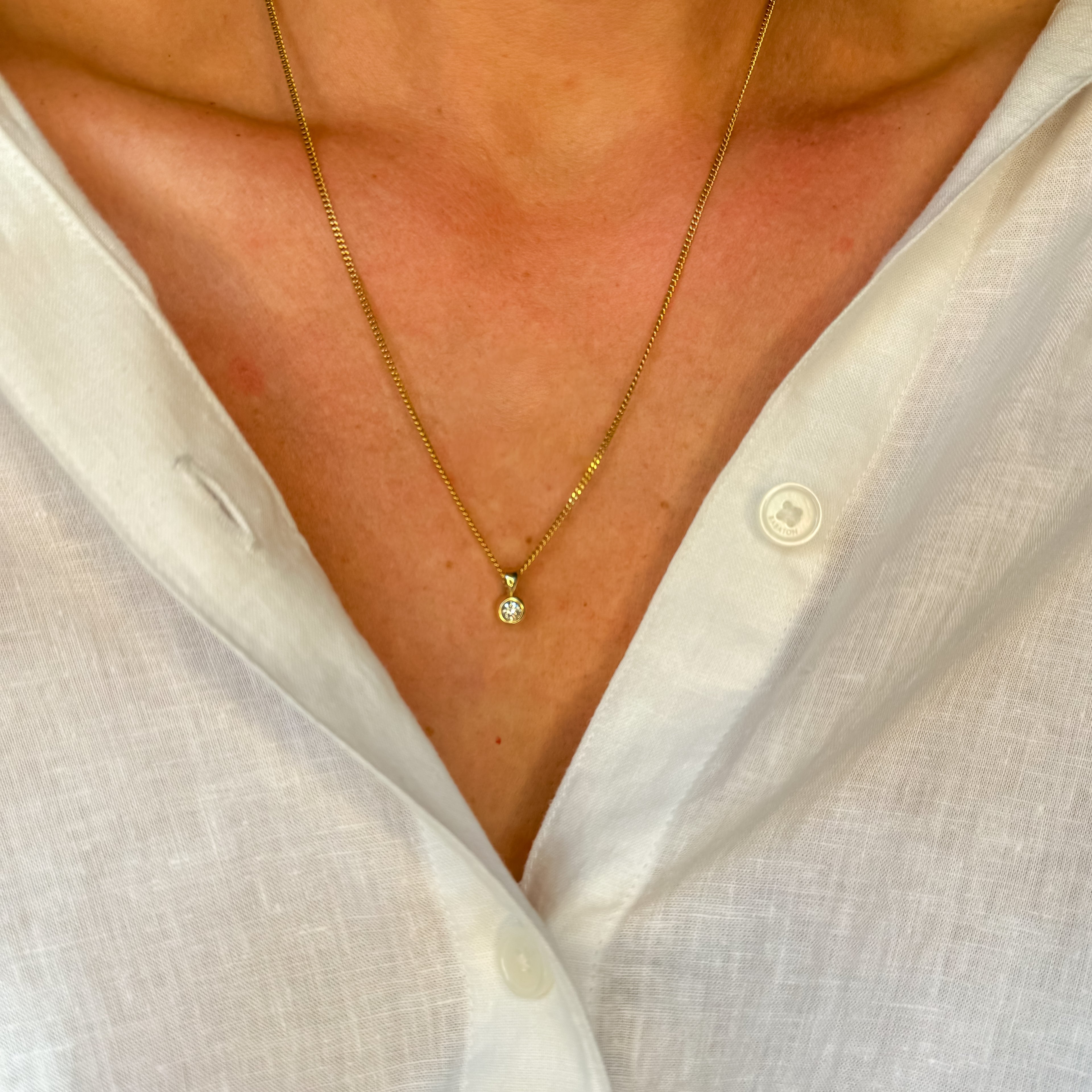Bezel Set Diamond Pendant