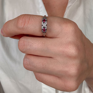 Antique Ruby Trilogy RIng