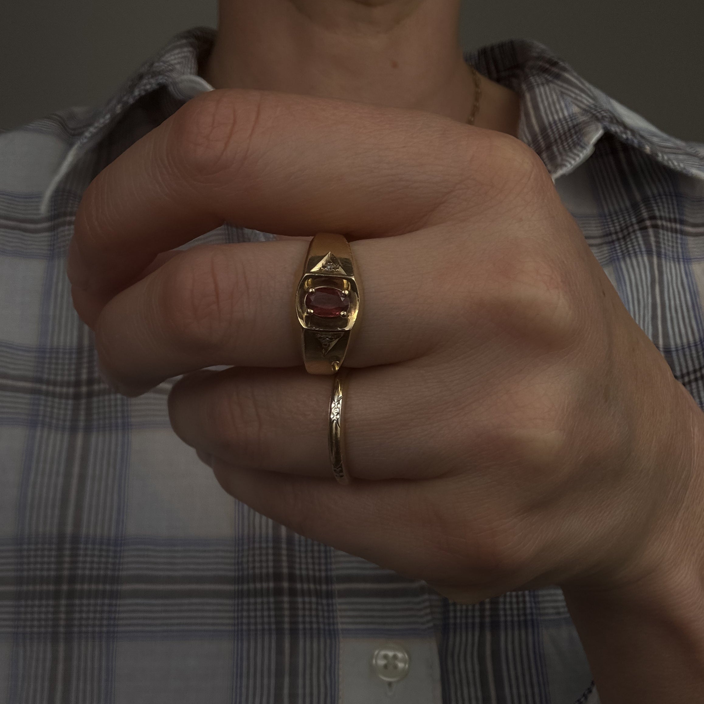 Garnet and Diamond Ring