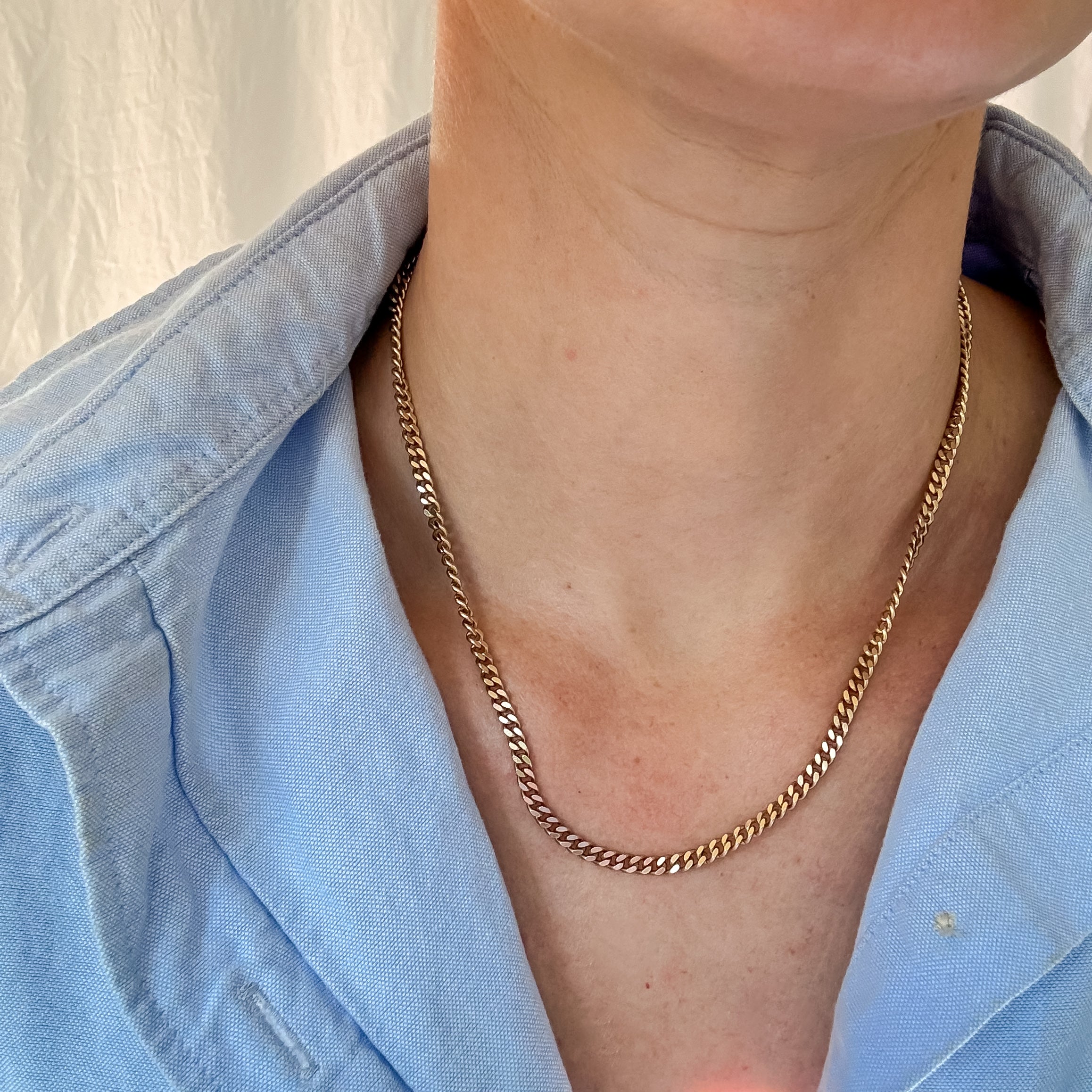 18" Weighty Gold Curb Necklace