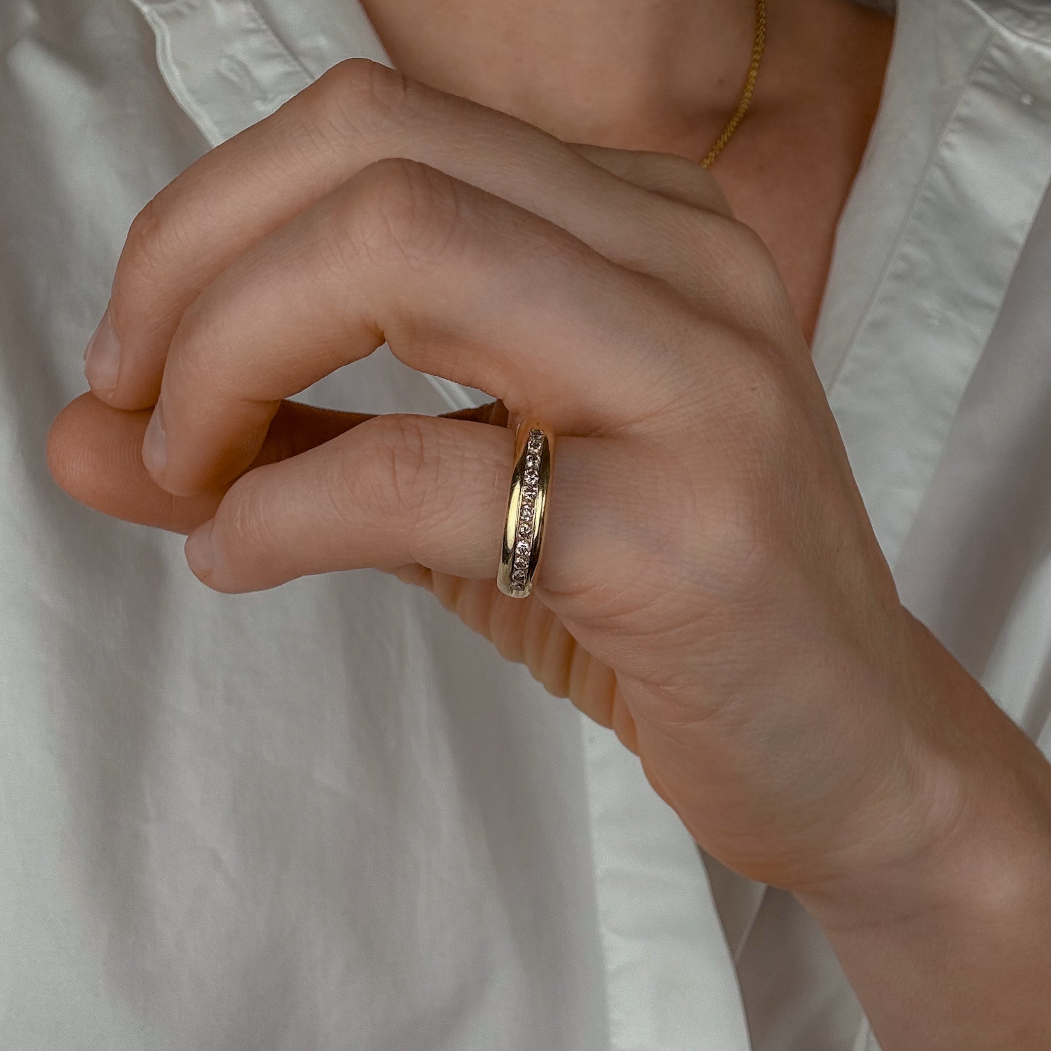 Subtle Domed Diamond Band