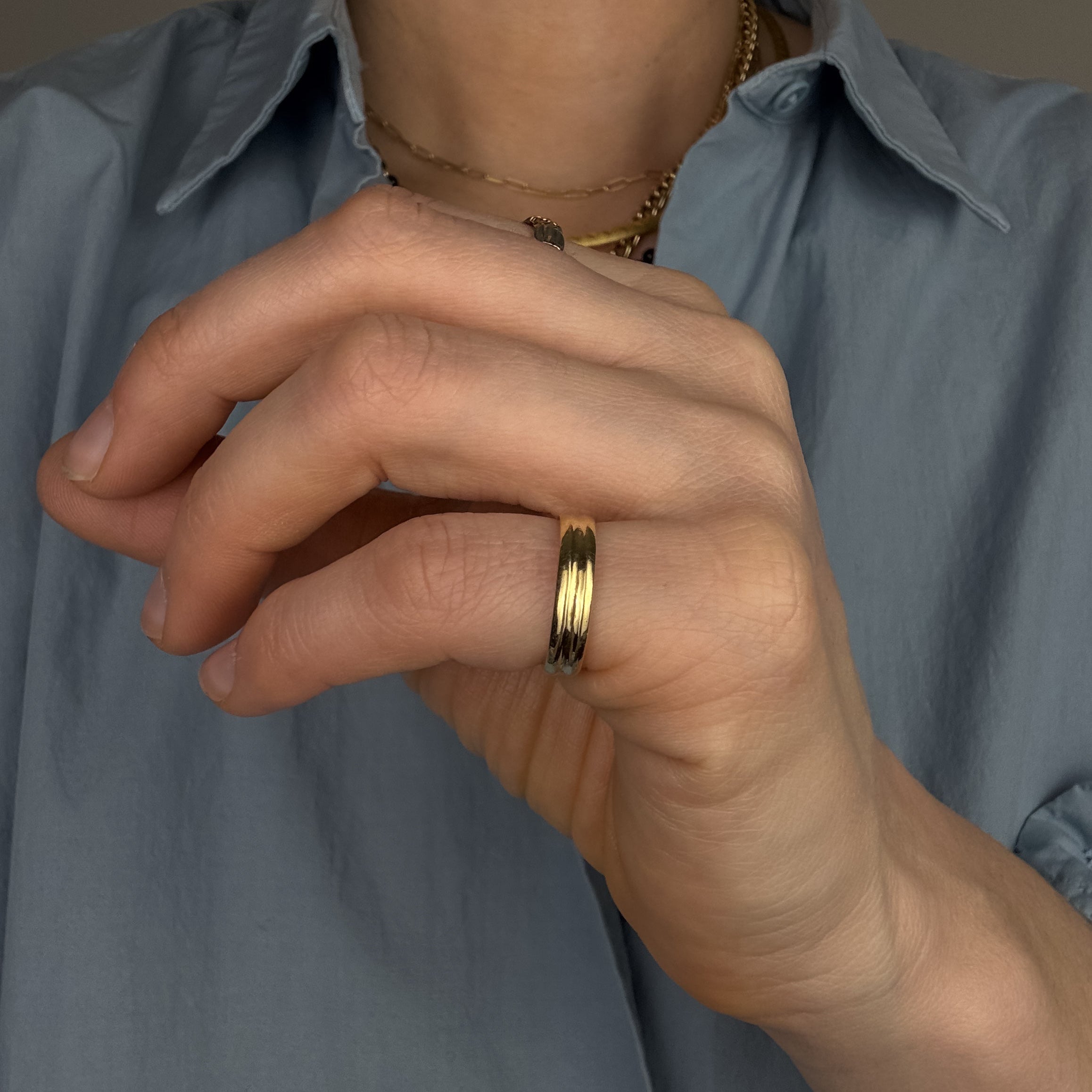 3.8mm Double Gold Band