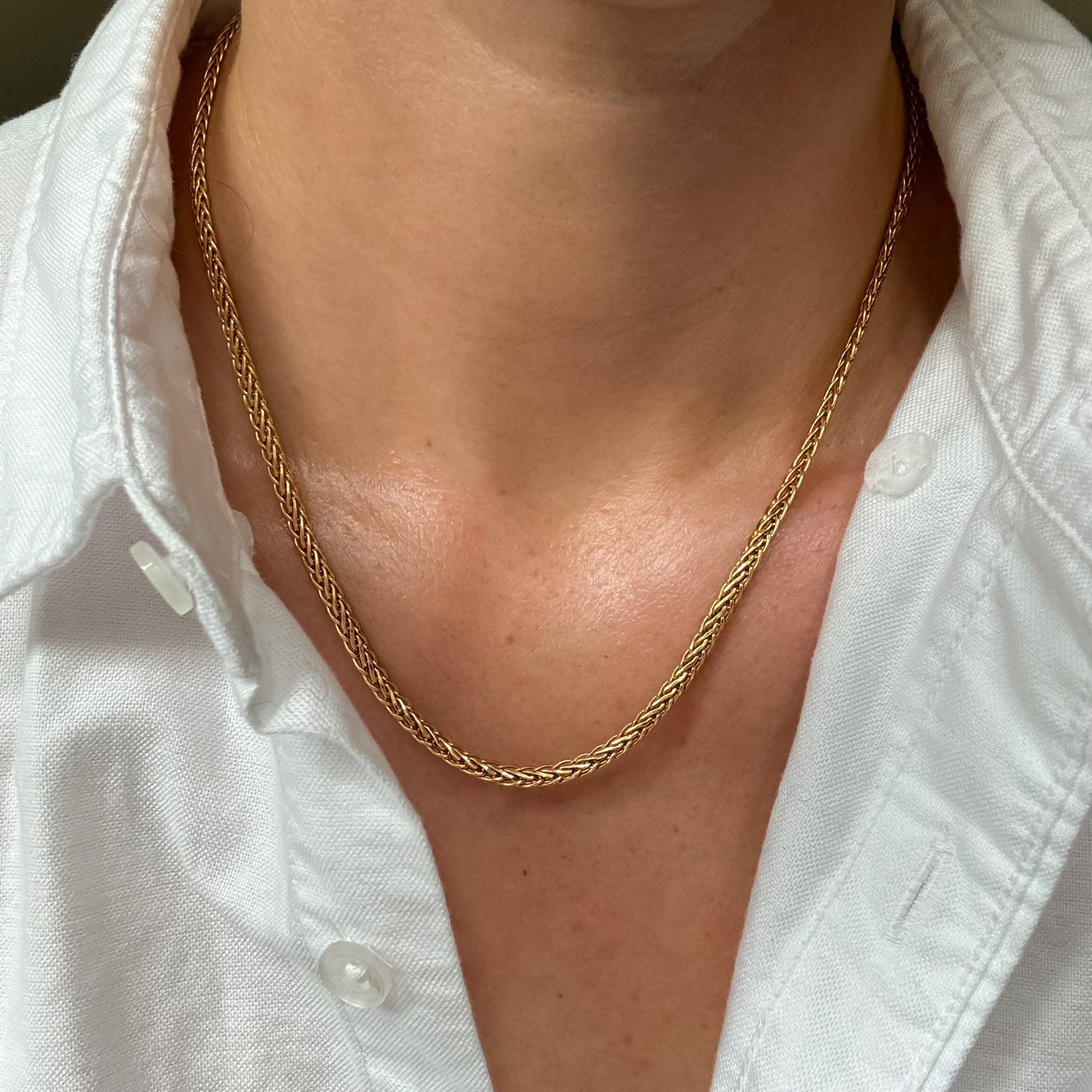 18.5" Flat Wheat Chain Necklace