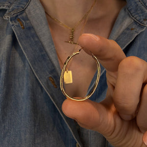 35.2mm Etched U-Shaped Hoop