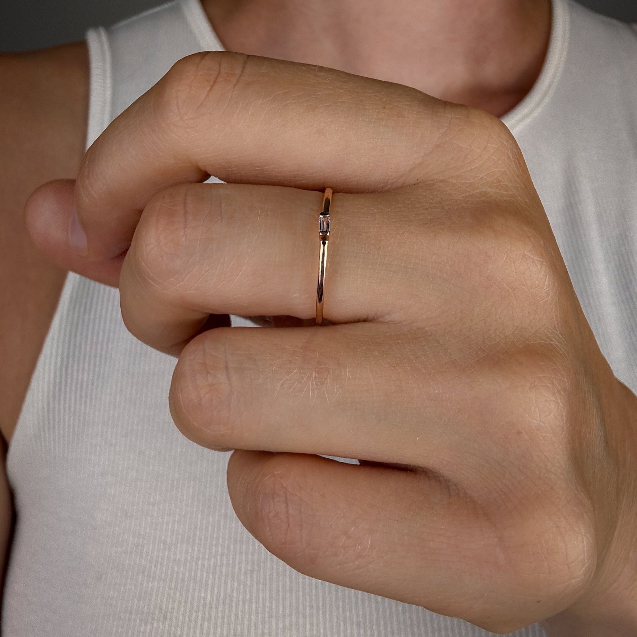 Minimalist Gold Baguette Ring