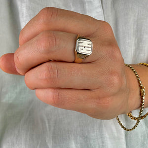 vintage gold 'RM' Signet Ring