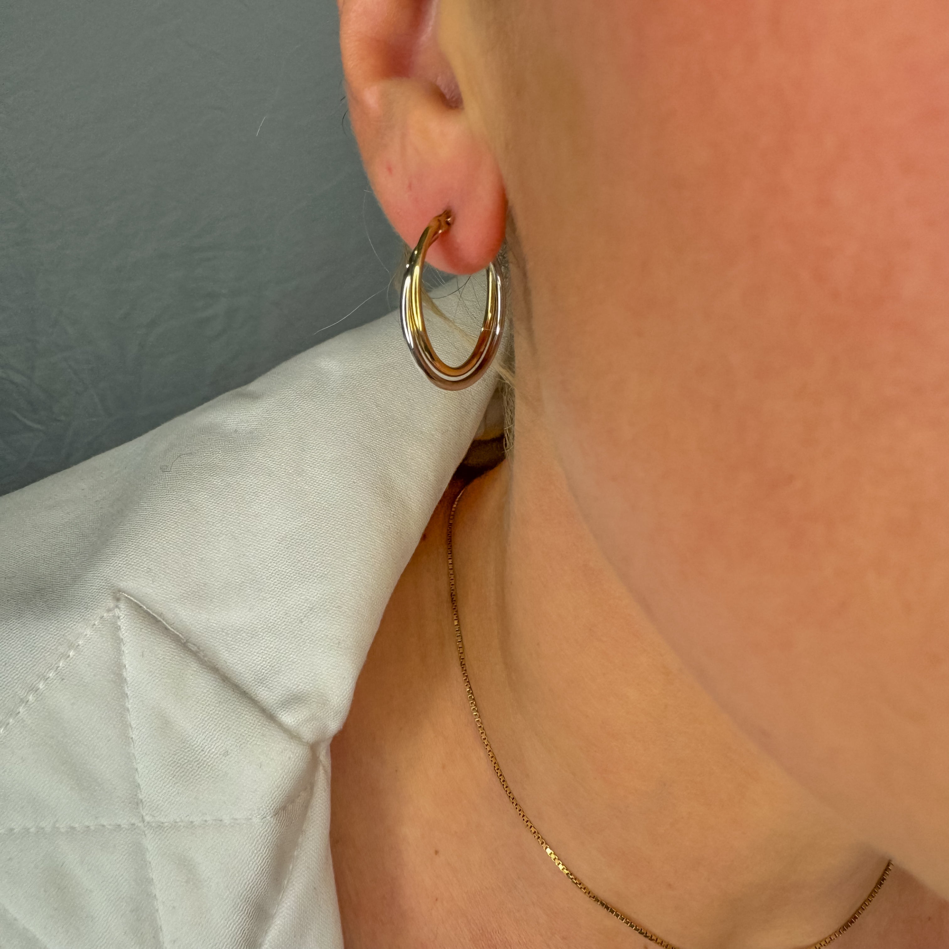 25 mm Twisted Two-Tone Gold Hoops