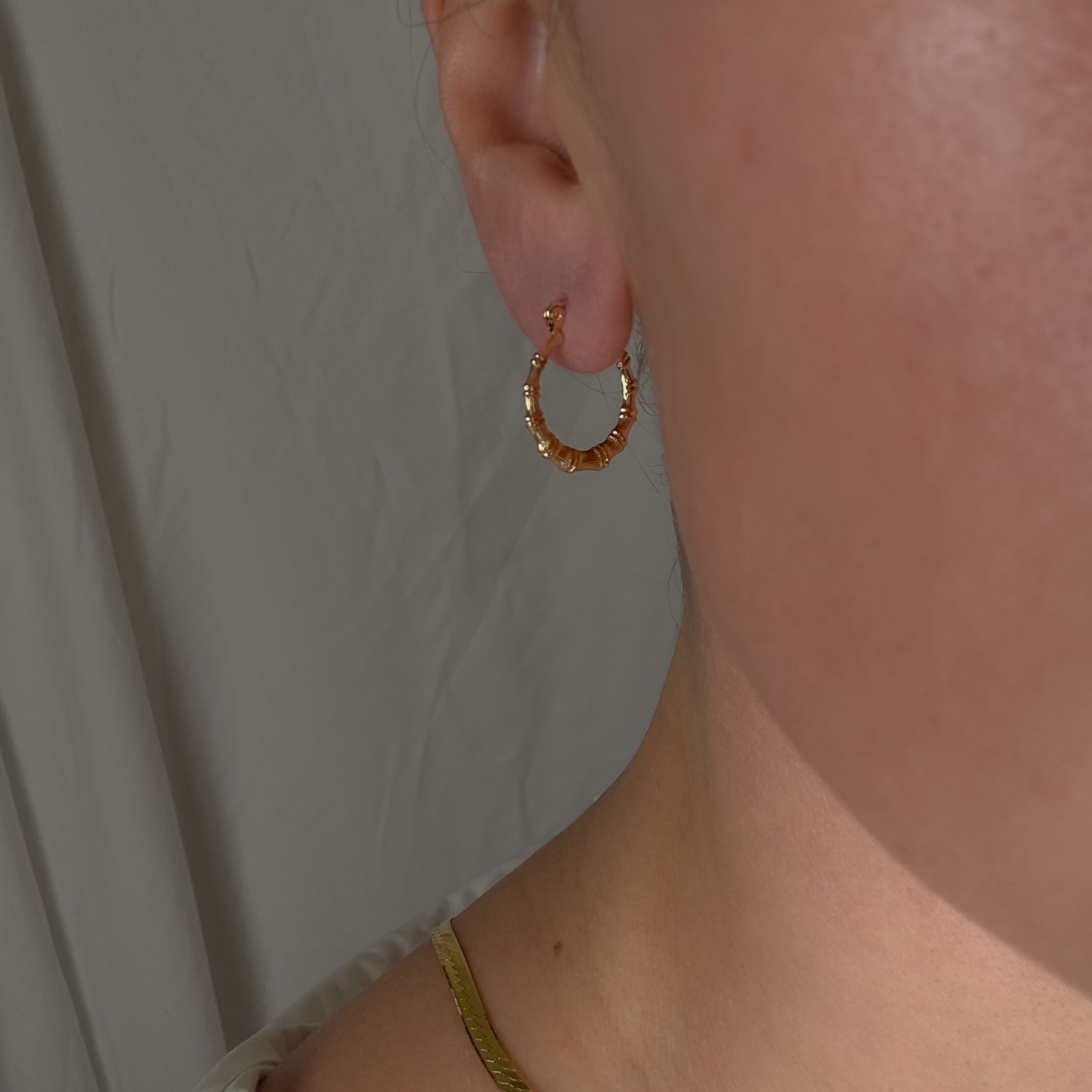 20.8 mm Bamboo Gold Hoops
