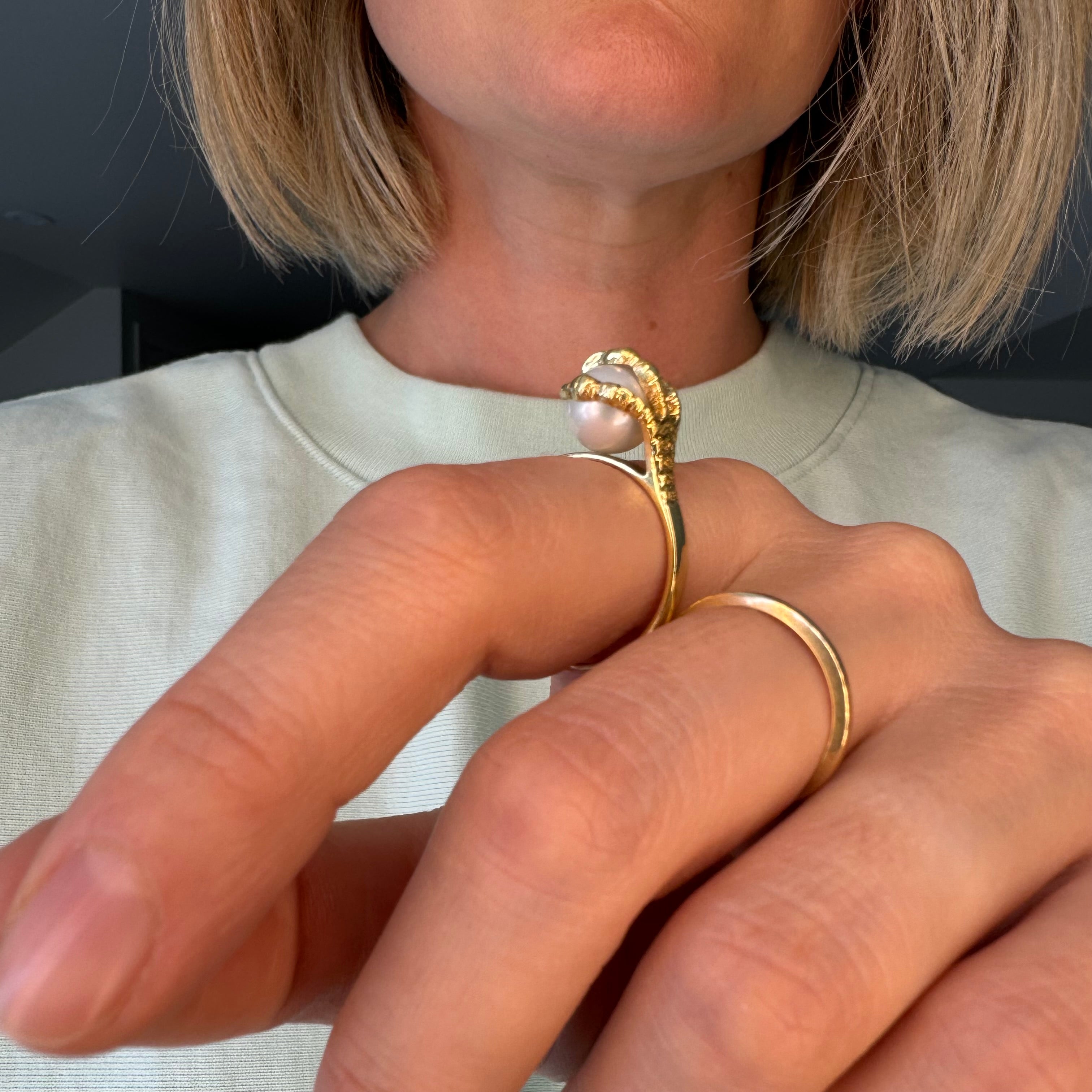 Antique Victorian Talon Claw Pearl Ring
