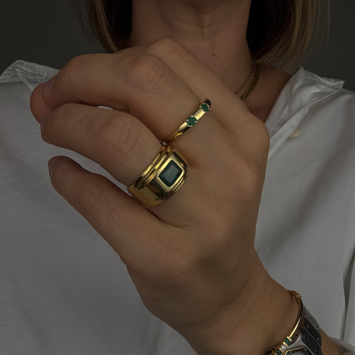 Emerald Solitaire Cigar Band
