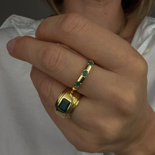 3 Emerald Ring