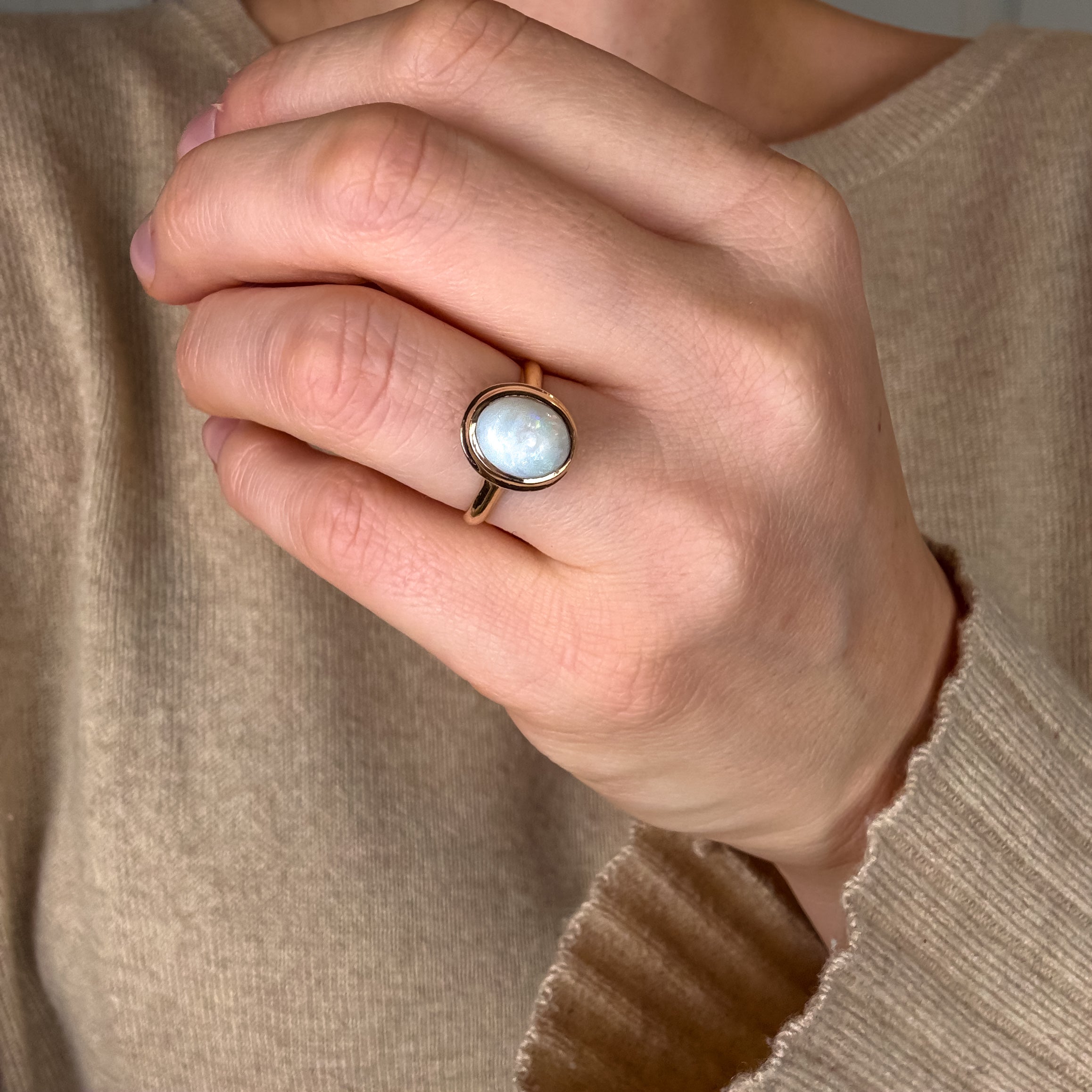 Bezel Set Opal Ring