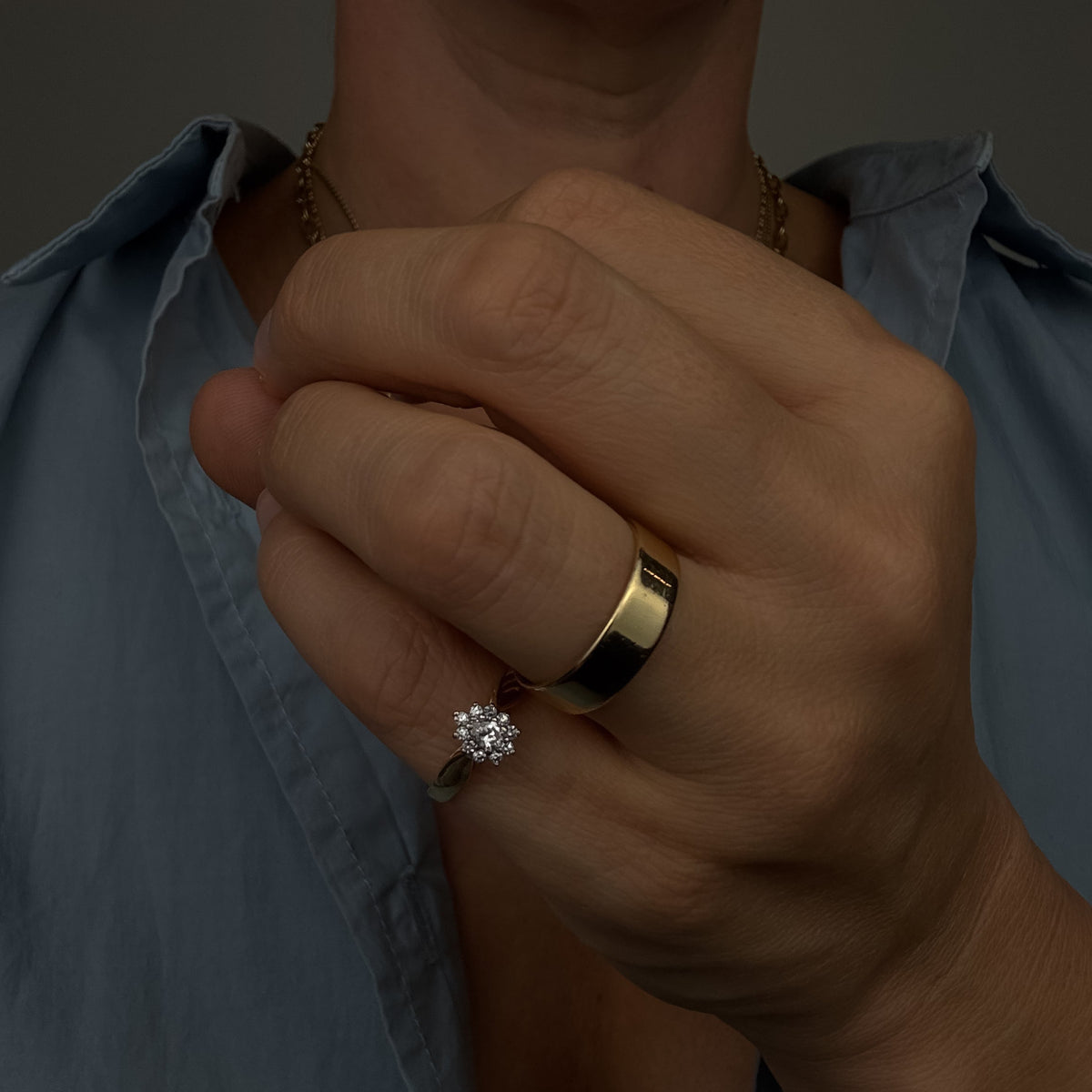 Pear Diamond Cluster Ring
