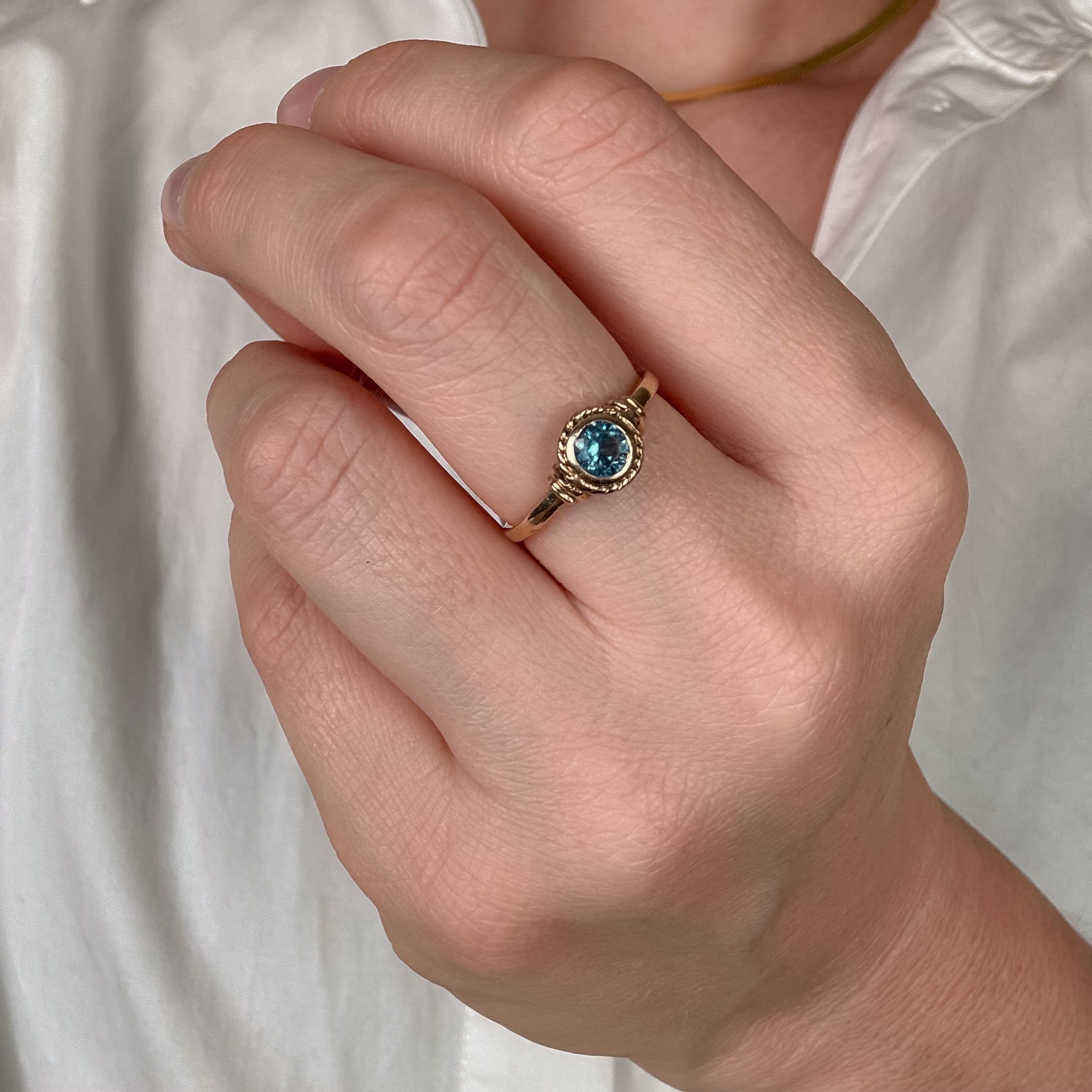 Bezel Set Blue Topaz Ring
