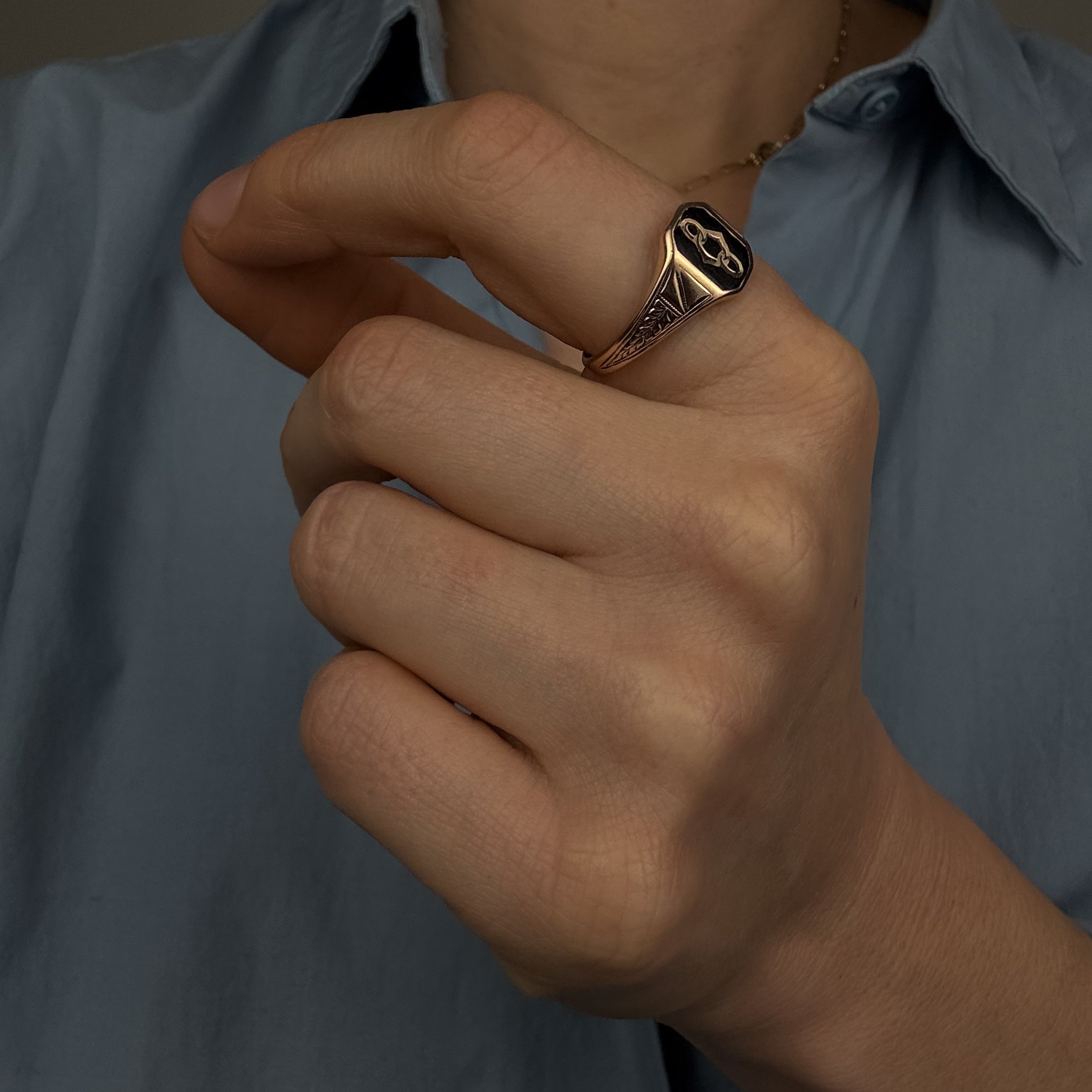 Antique Infinity Signet Ring