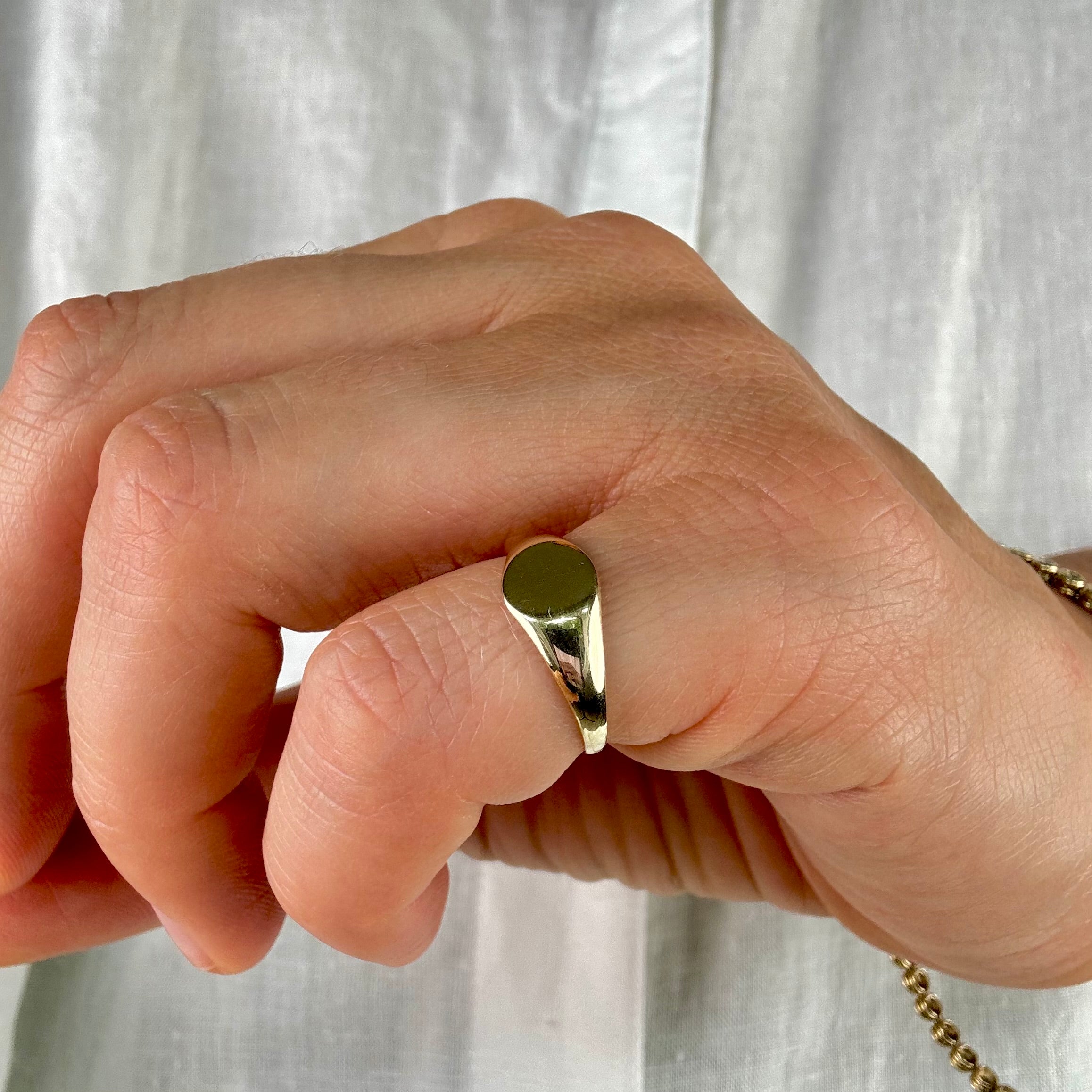 Faint 'C' Signet Pinkie Ring