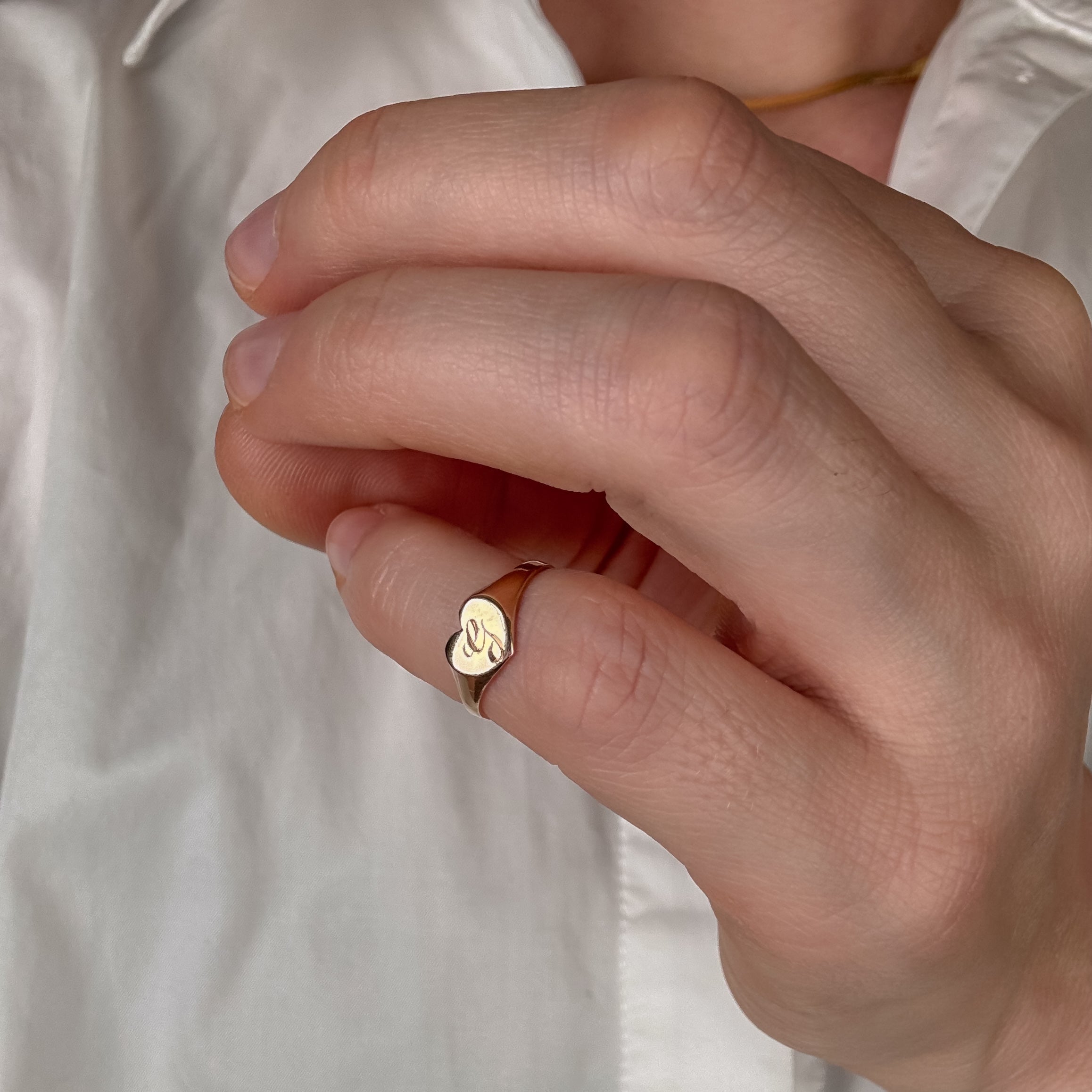 Baby 'G' Heart Signet Ring