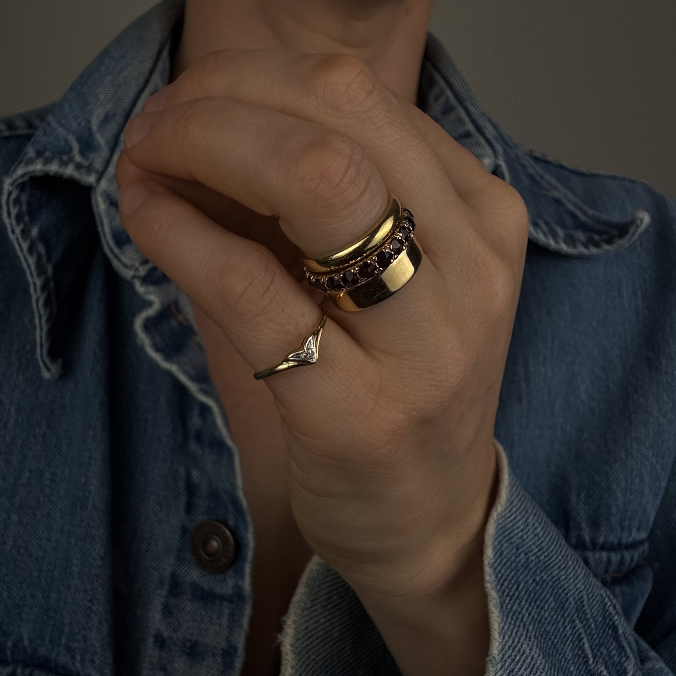 Dainty Heart Ring with Diamond Accent