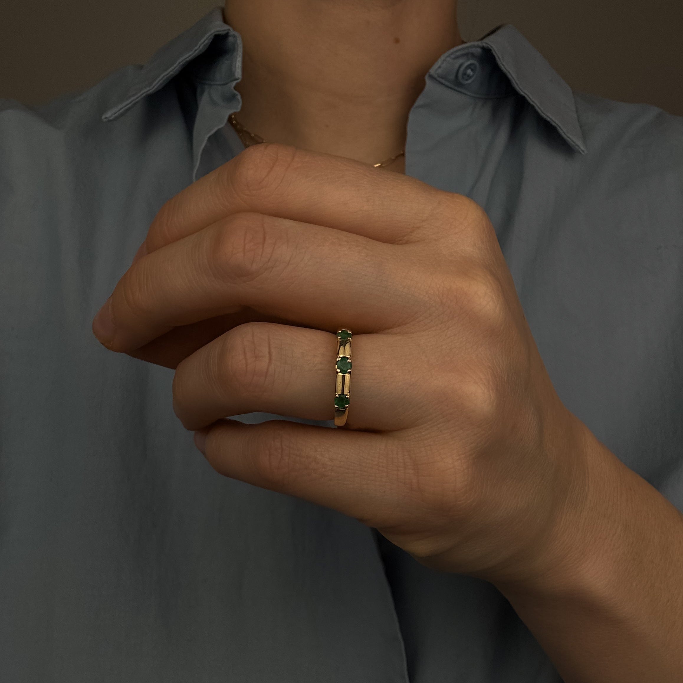 Emerald Trilogy Ring