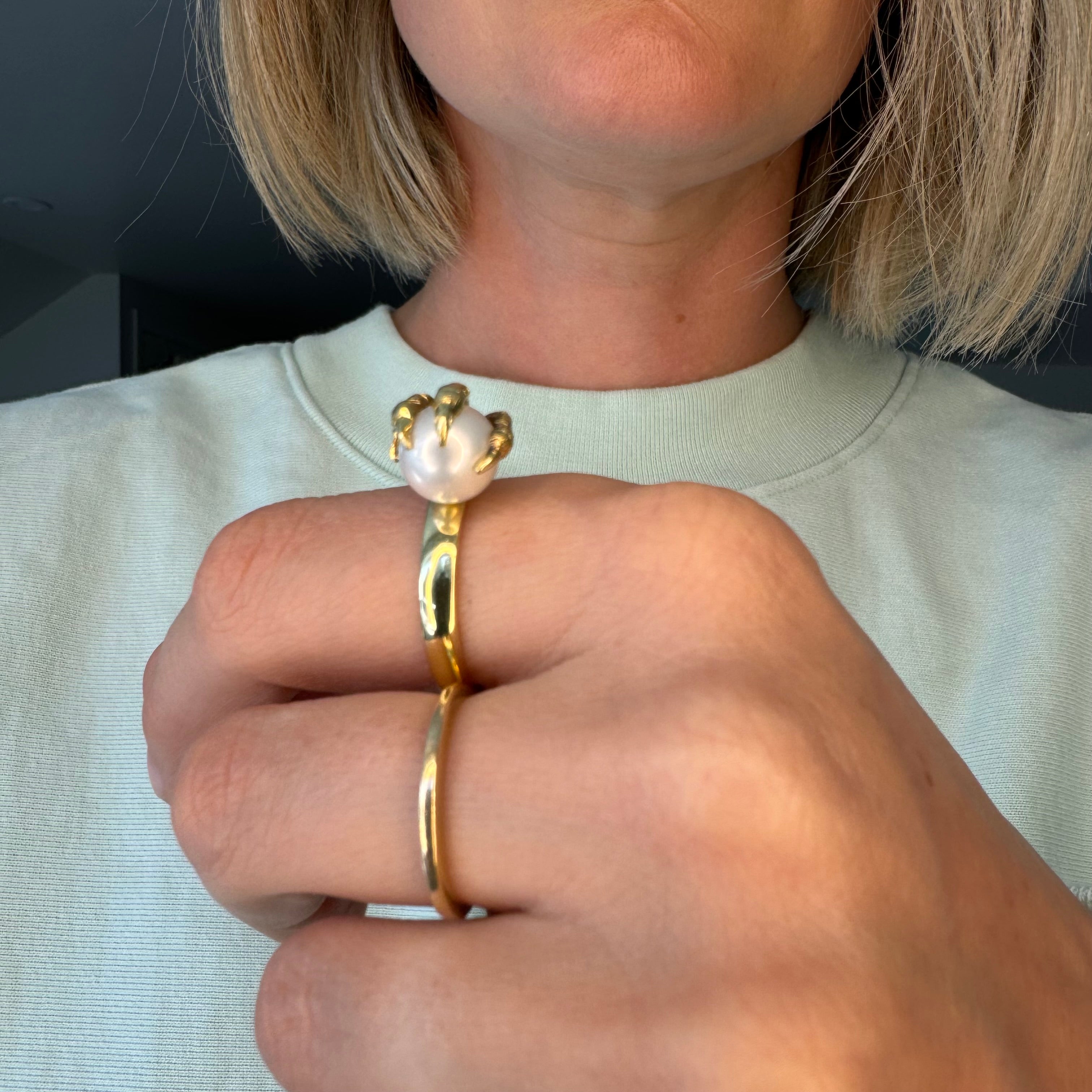 Antique Victorian Talon Claw Pearl Ring