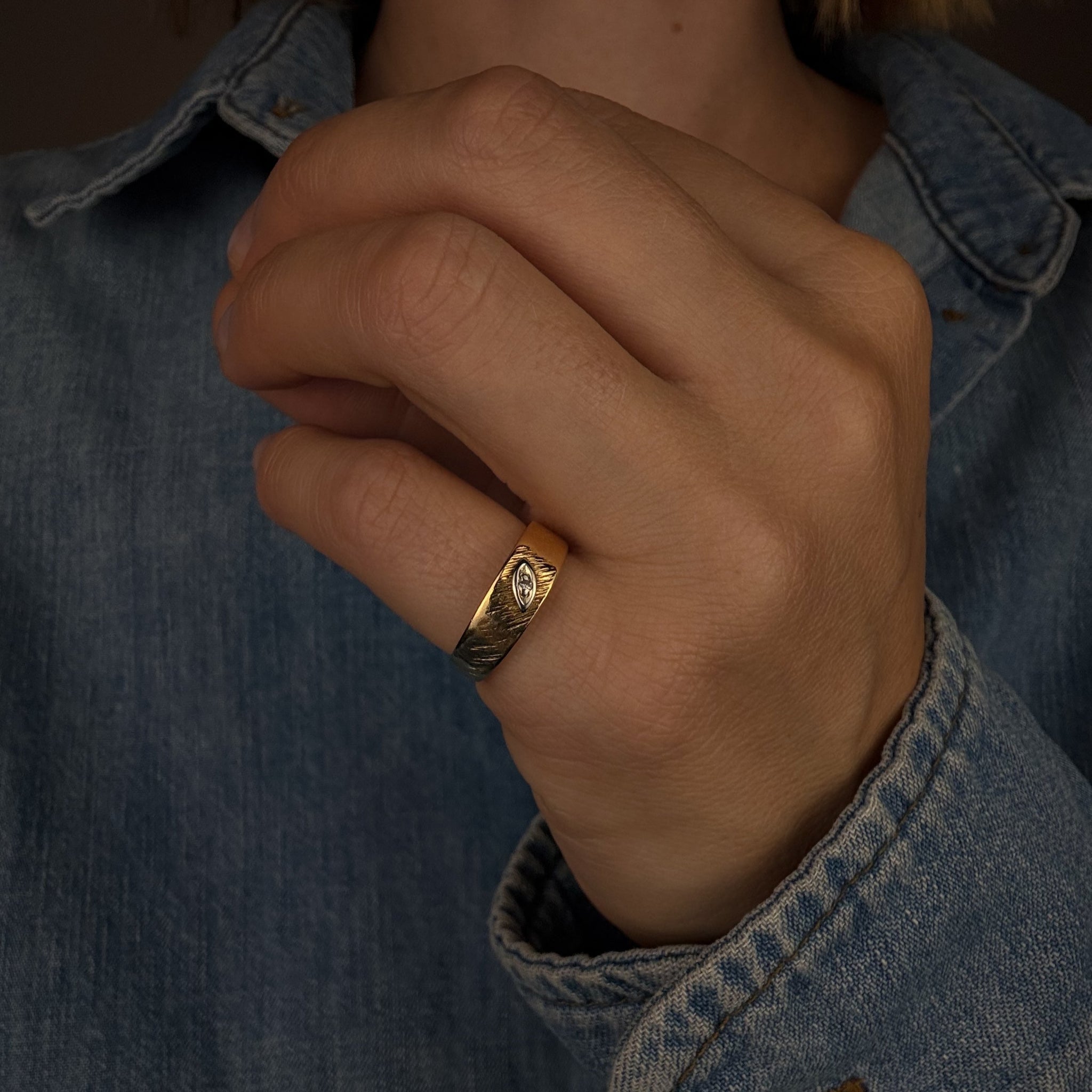 Marquise Detail Diamond Band