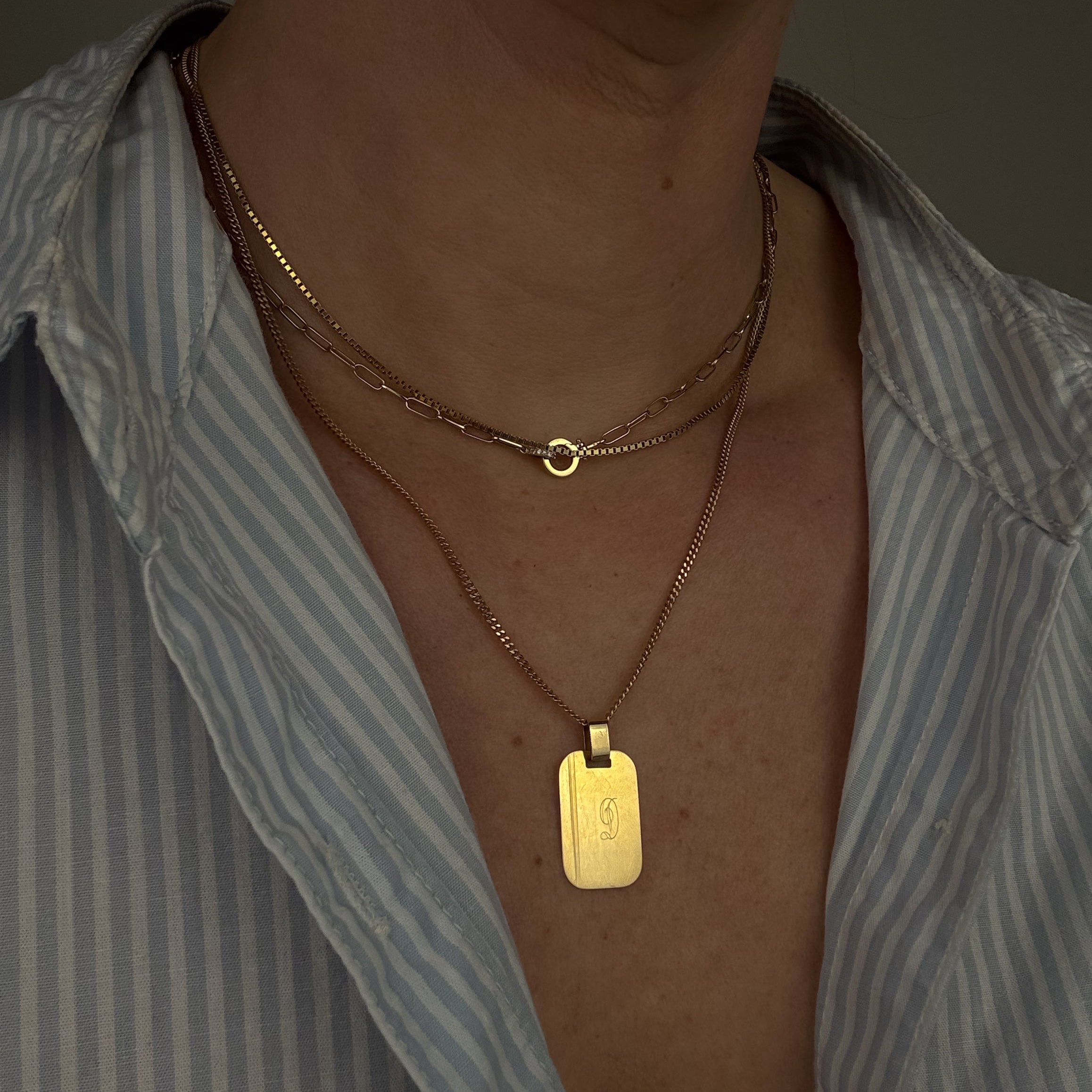 'D' Dog Tag Pendant