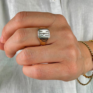 vintage gold 'RM' Signet Ring